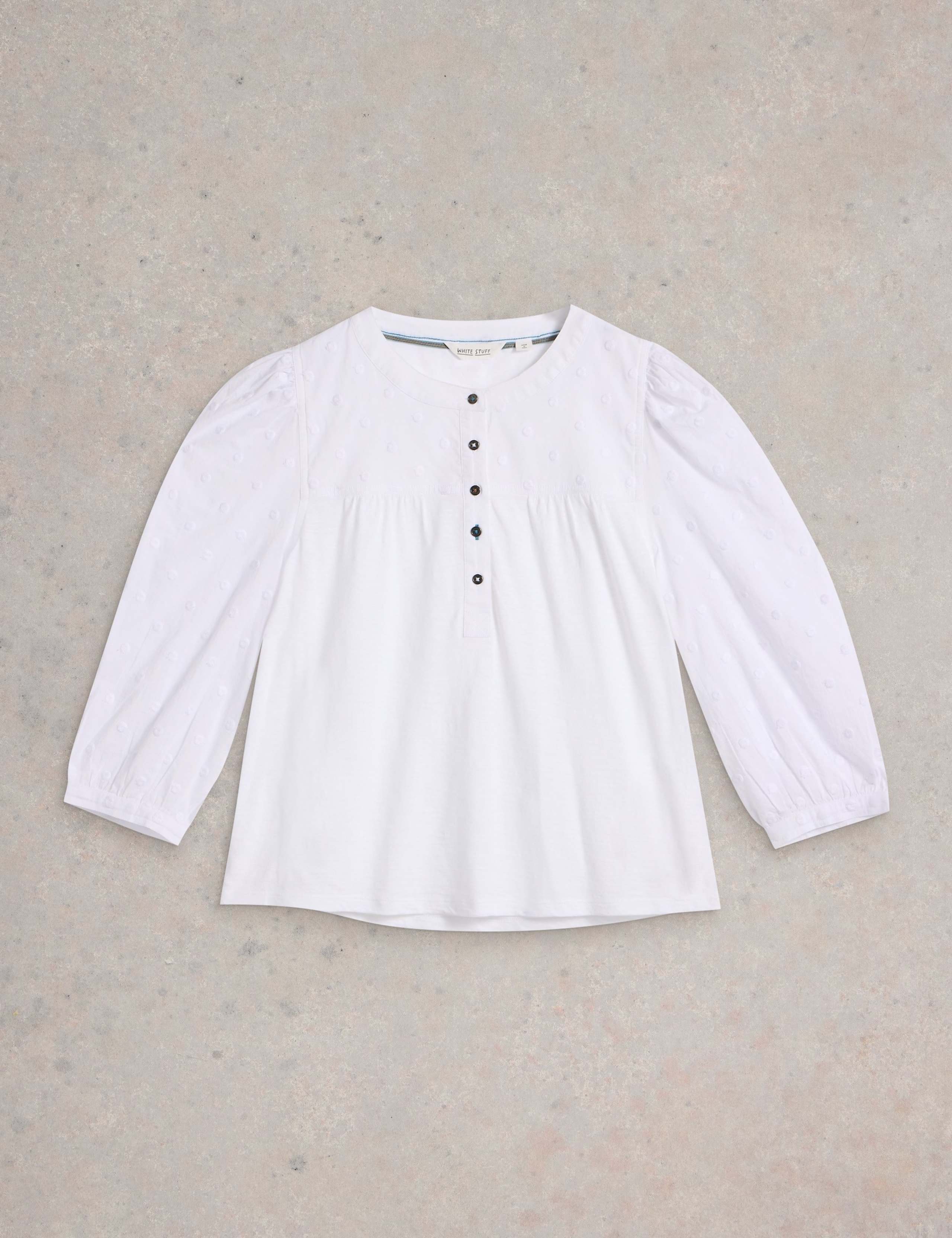 Cotton Modal Polka Dot Button Detail Blouse 2 of 6