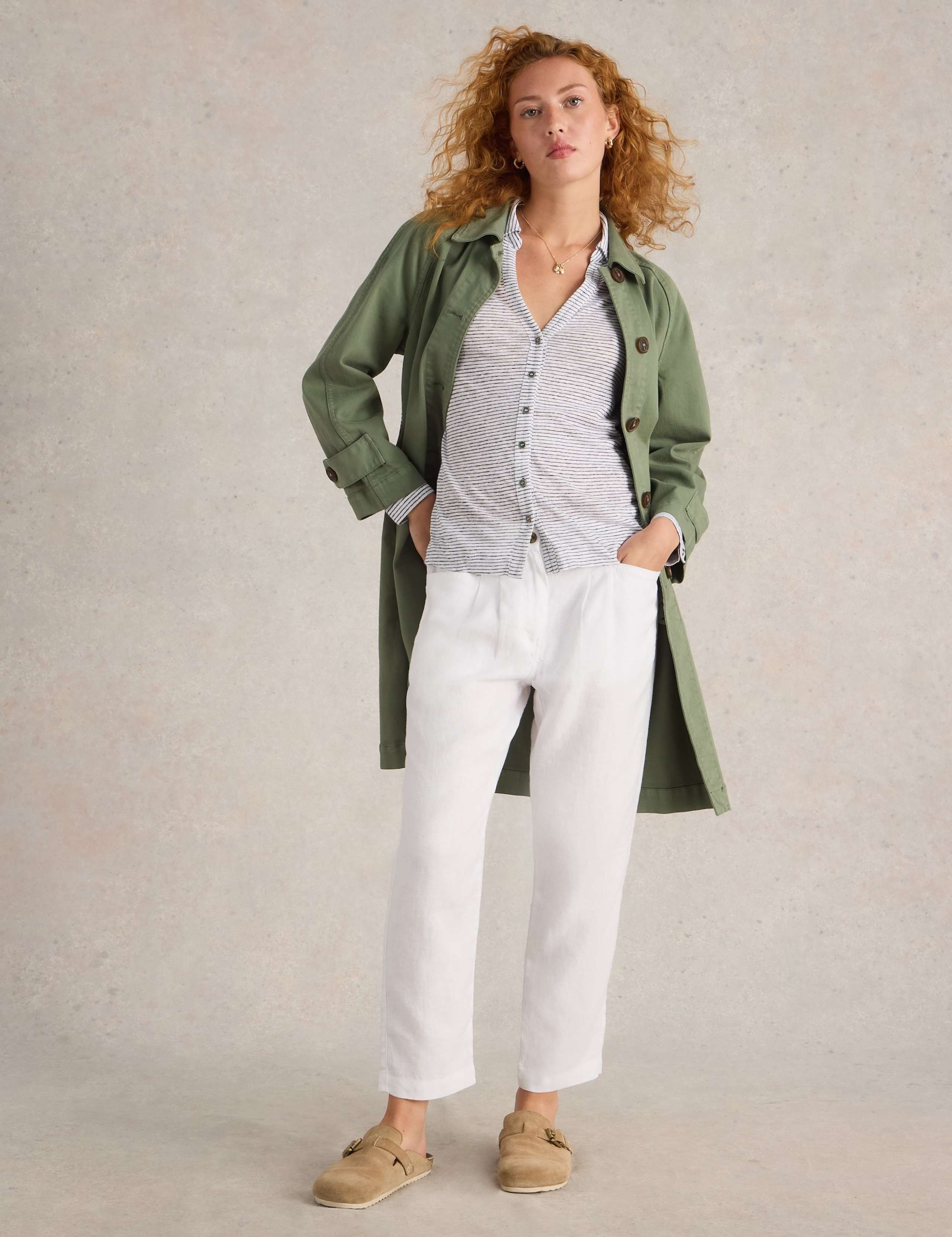 Pure Linen Striped Collared Shirt 3 of 6