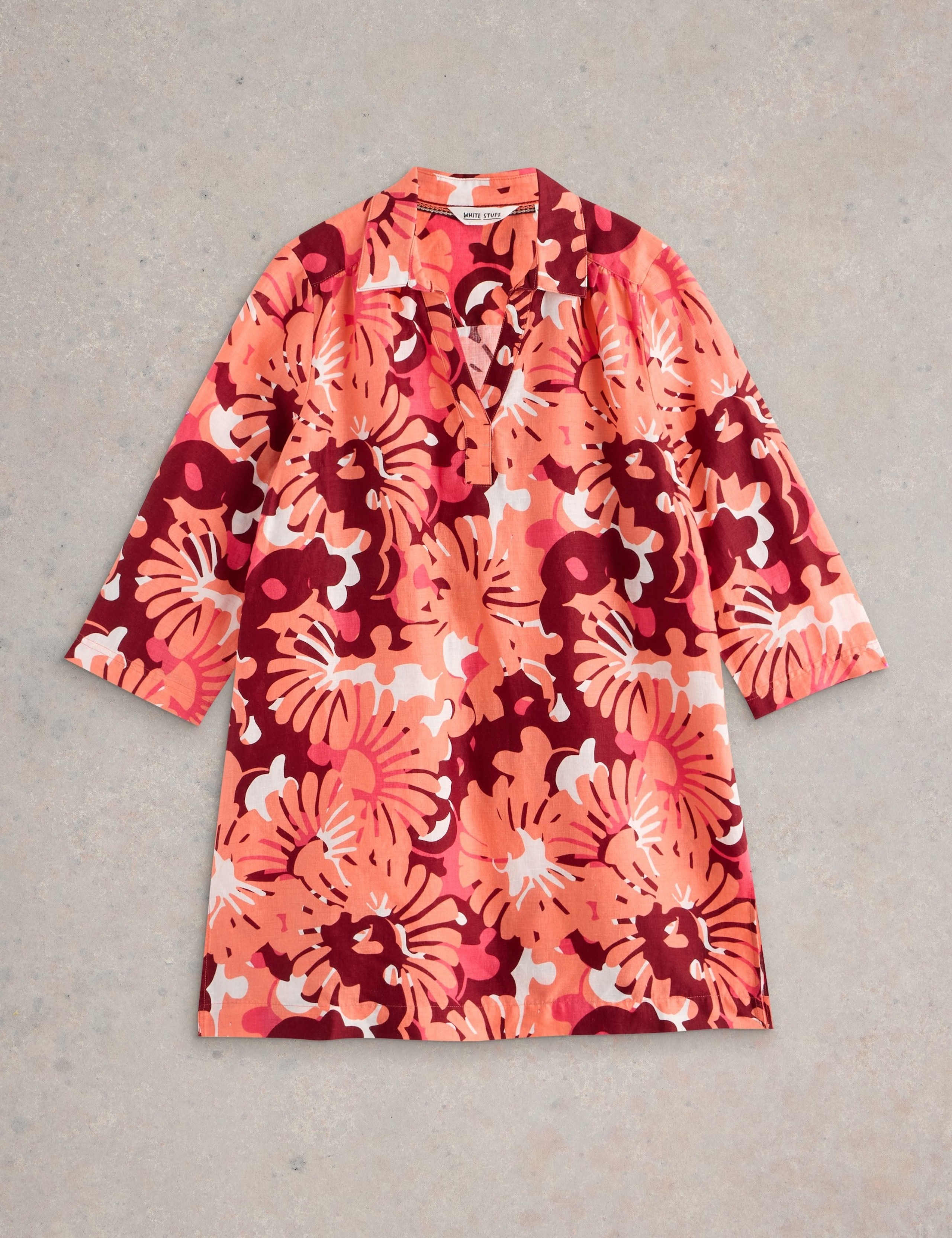 Pure Linen Printed Collared Tunic 2 of 6