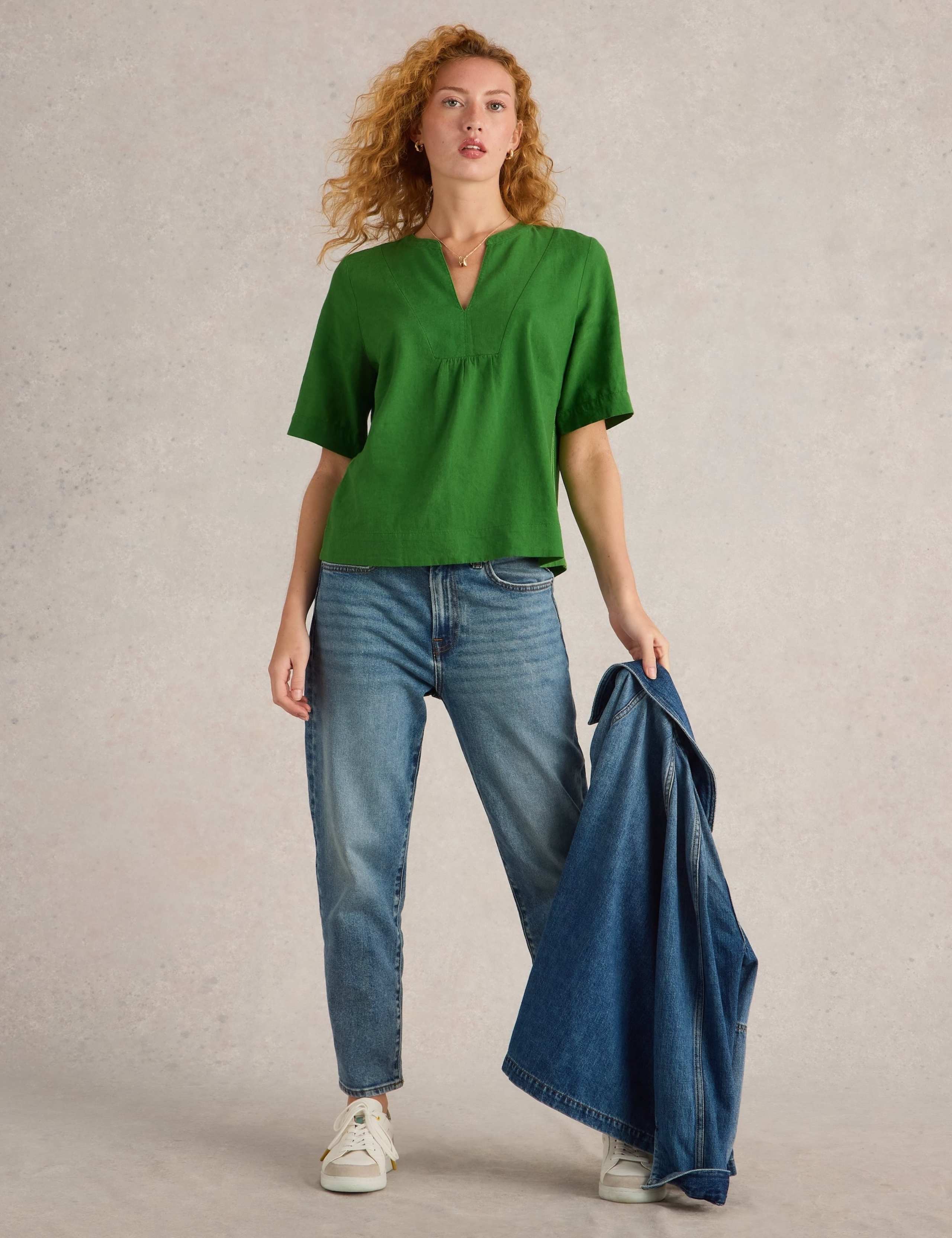 Linen Rich V-Neck Top 3 of 6