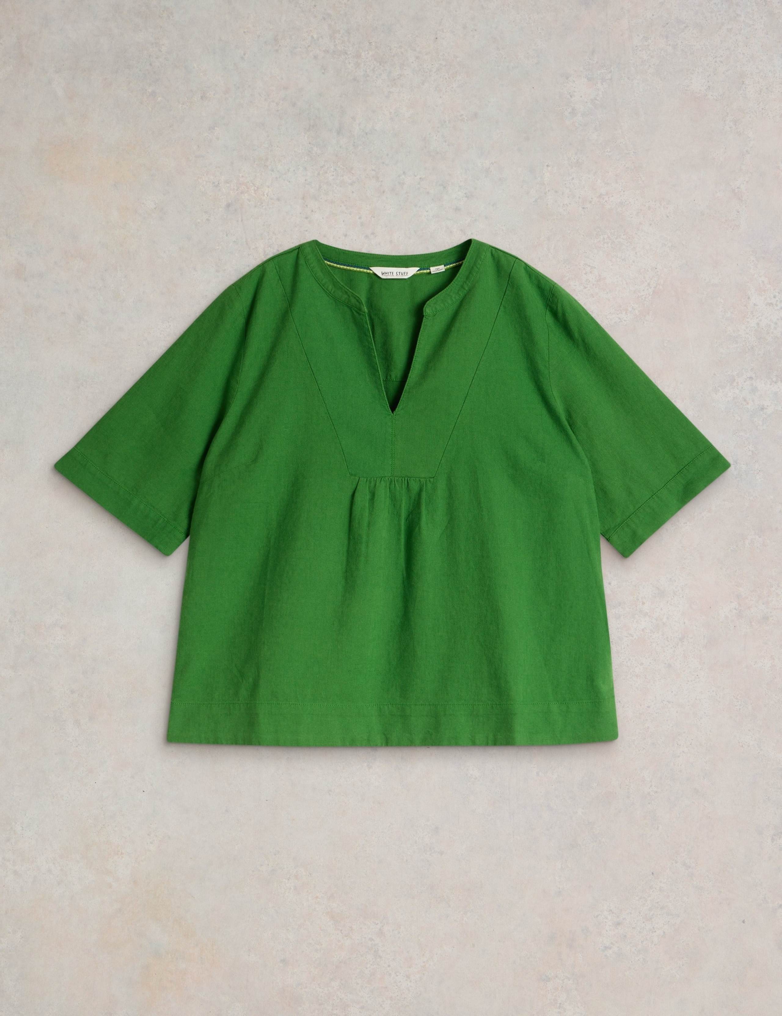 Linen Rich V-Neck Top 2 of 6