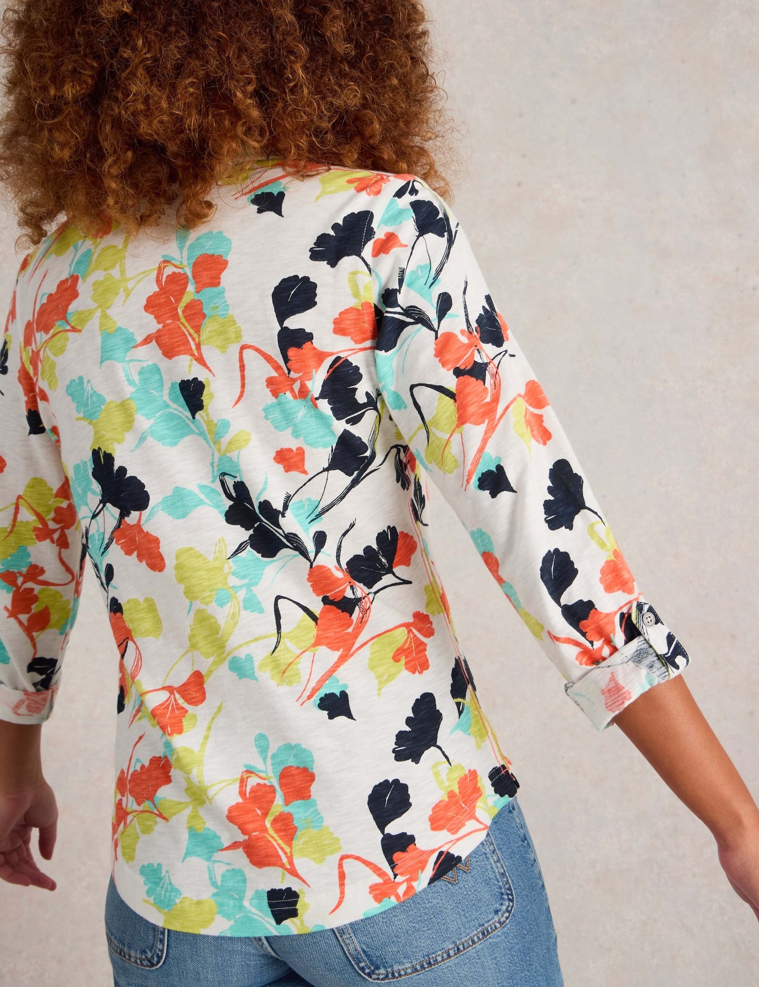 Jersey Printed Collared V-Neck Shirt 4 of 6
