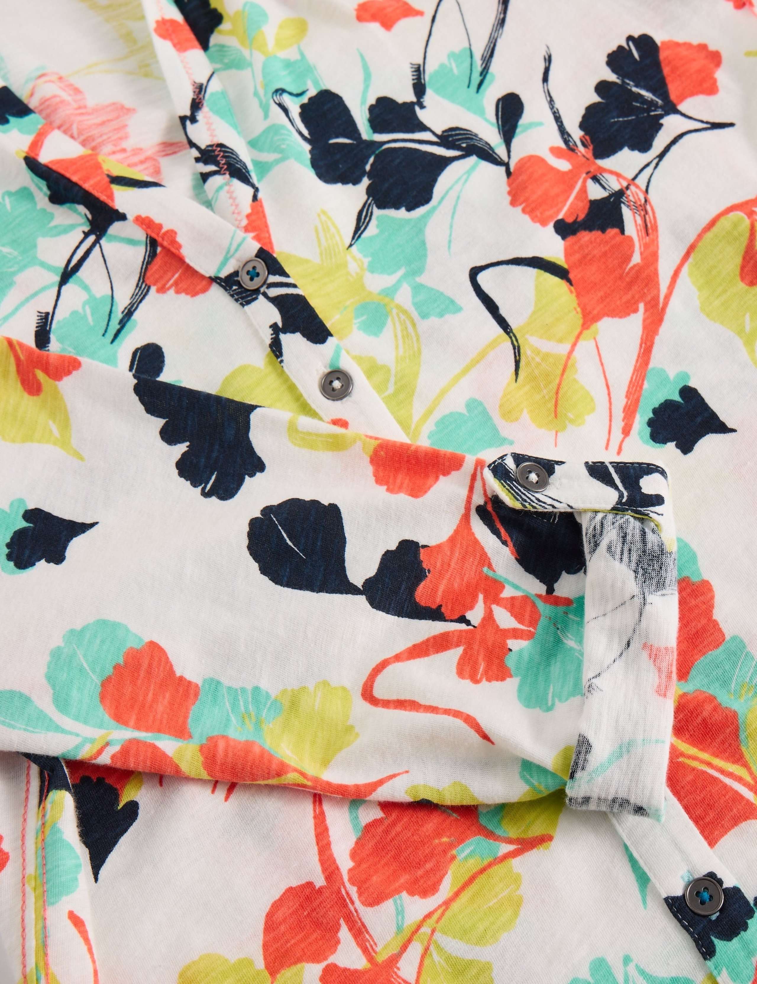 Jersey Printed Collared V-Neck Shirt 6 of 6