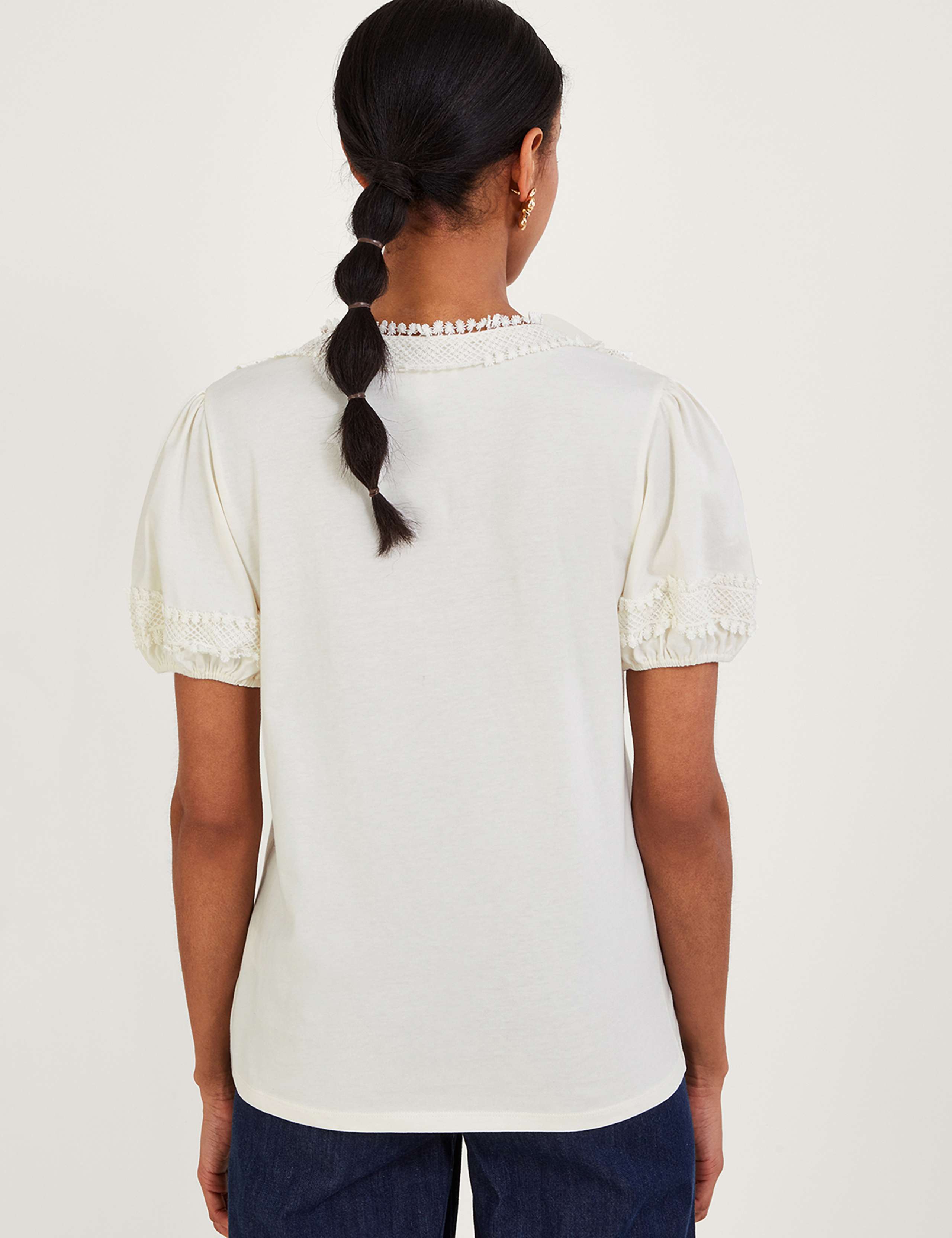 Pure Cotton Lace Detail Top 4 of 5