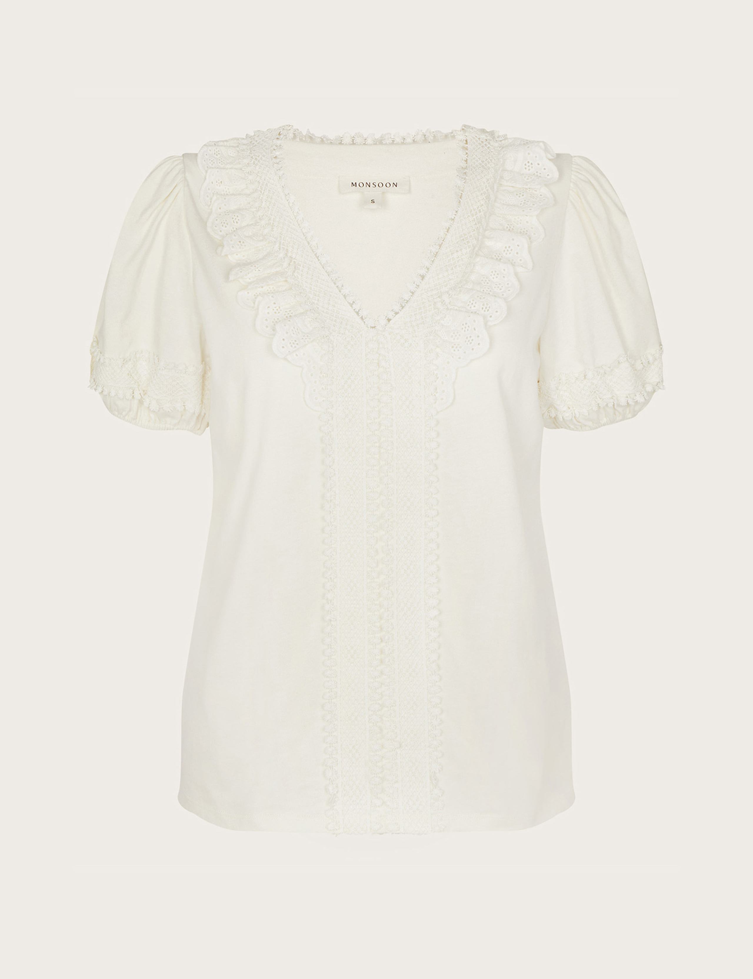 Pure Cotton Lace Detail Top 2 of 5