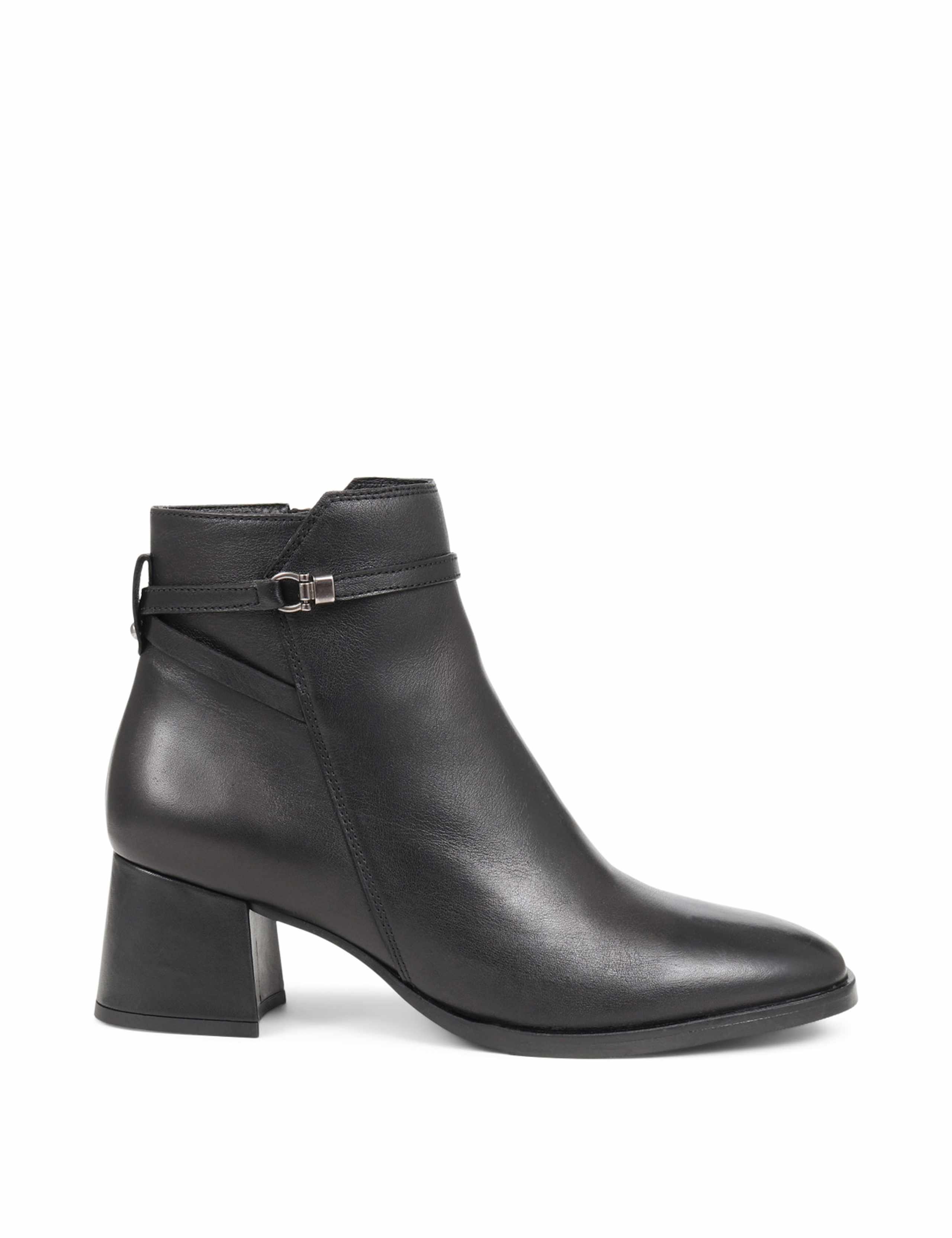 Leather Block Heel Ankle Boots 2 of 7
