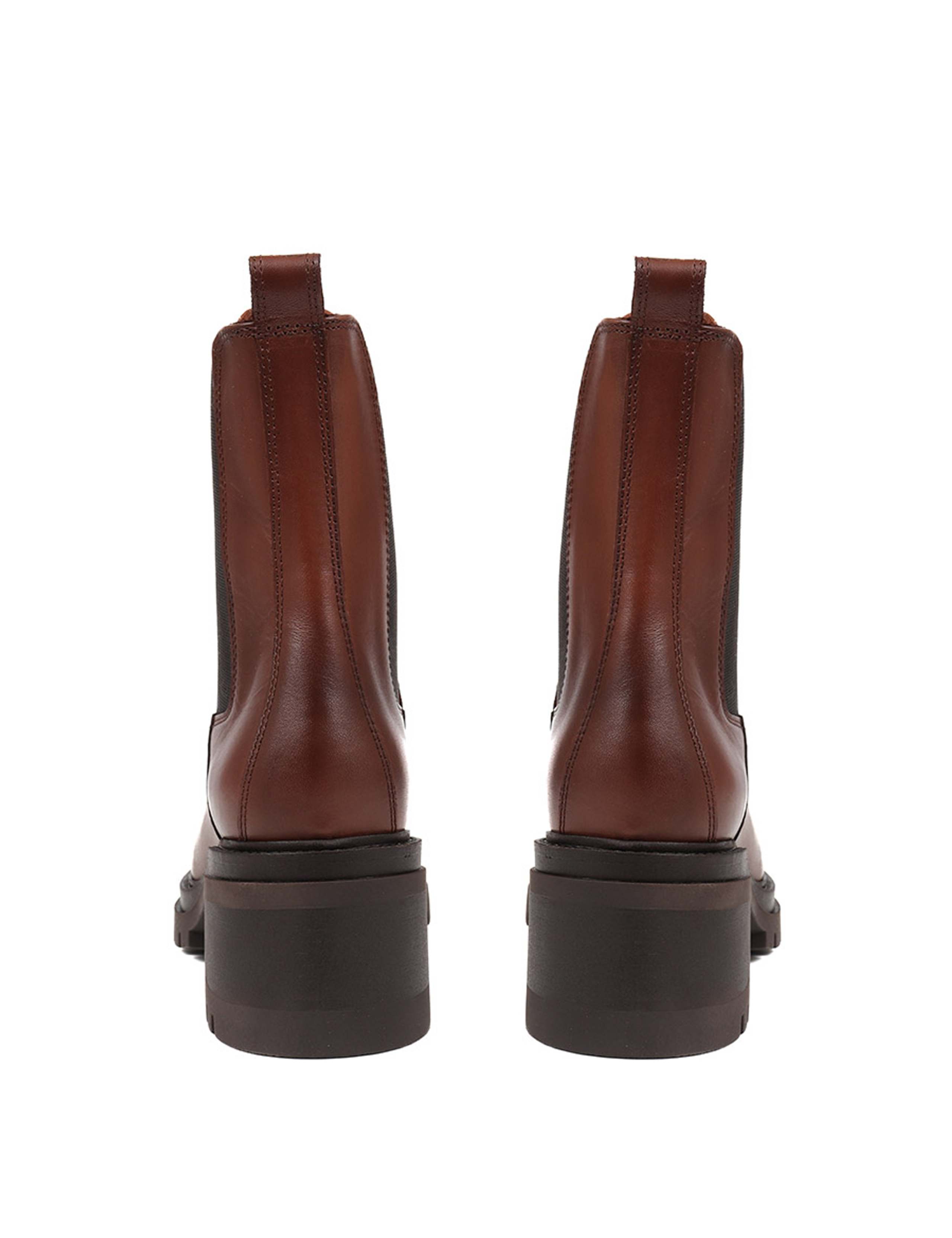 Leather Chelsea Block Heel Ankle Boots 6 of 7