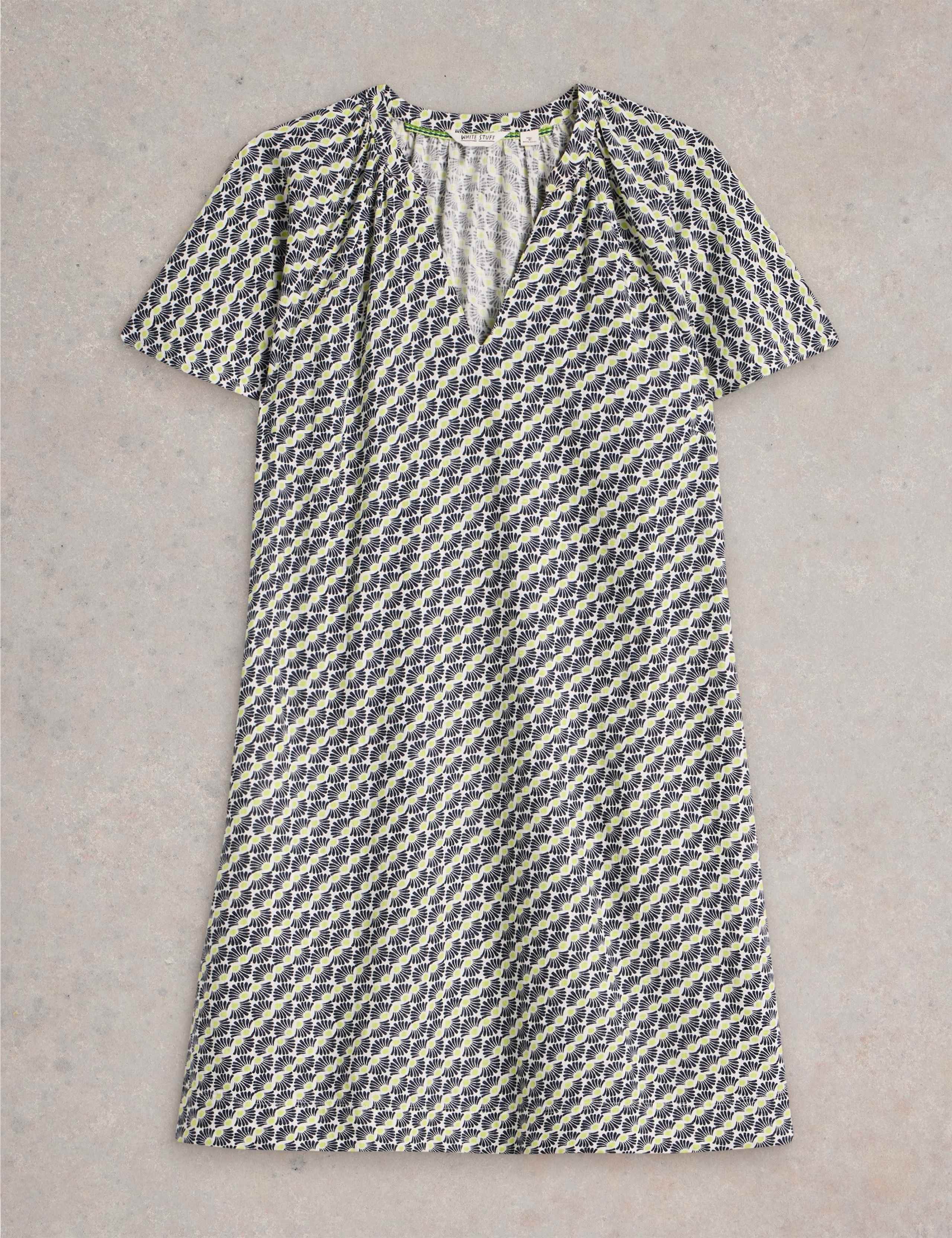 Printed V-Neck Tea Dress 2 of 6