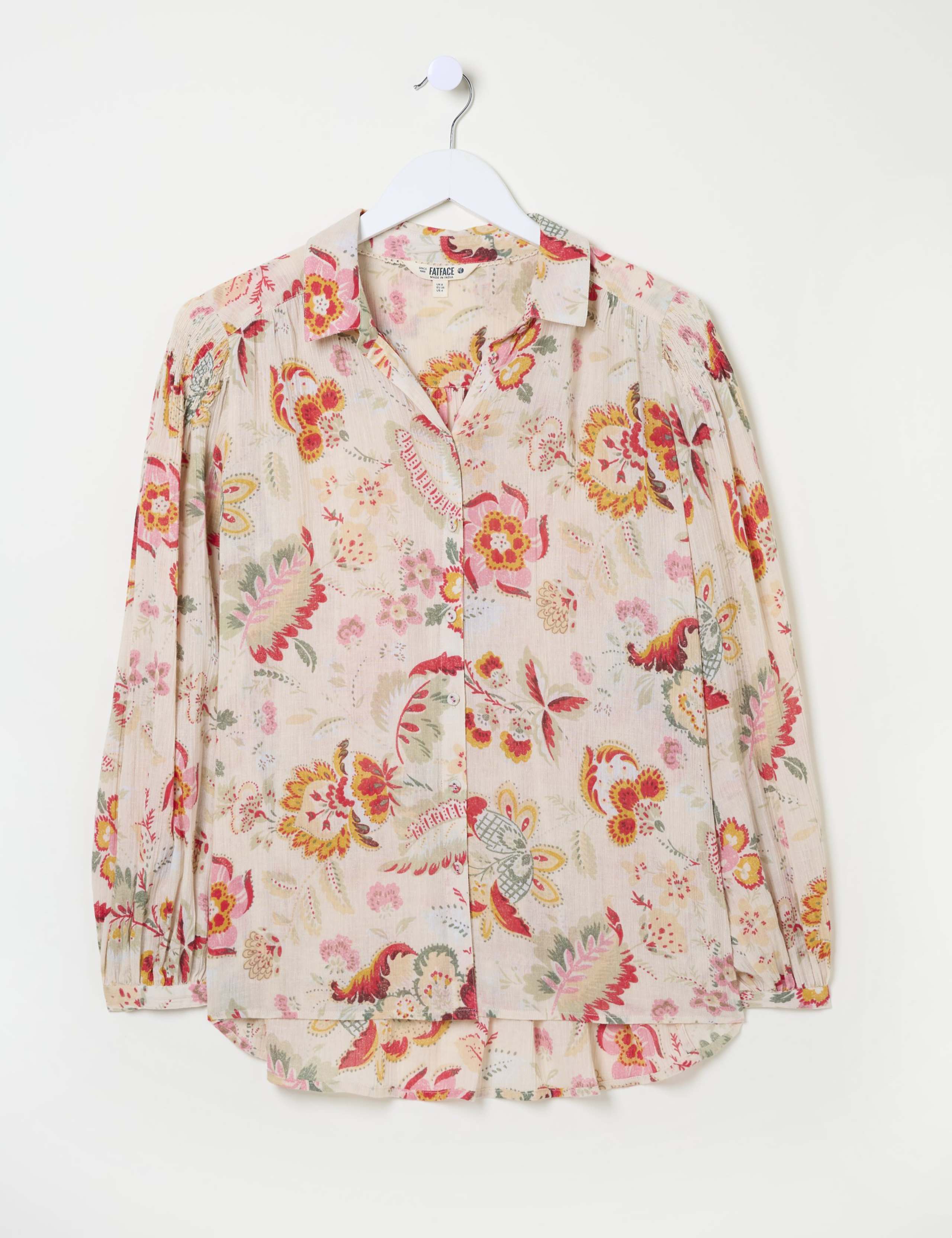 Pure Cotton Floral Textured Blouse 2 of 5