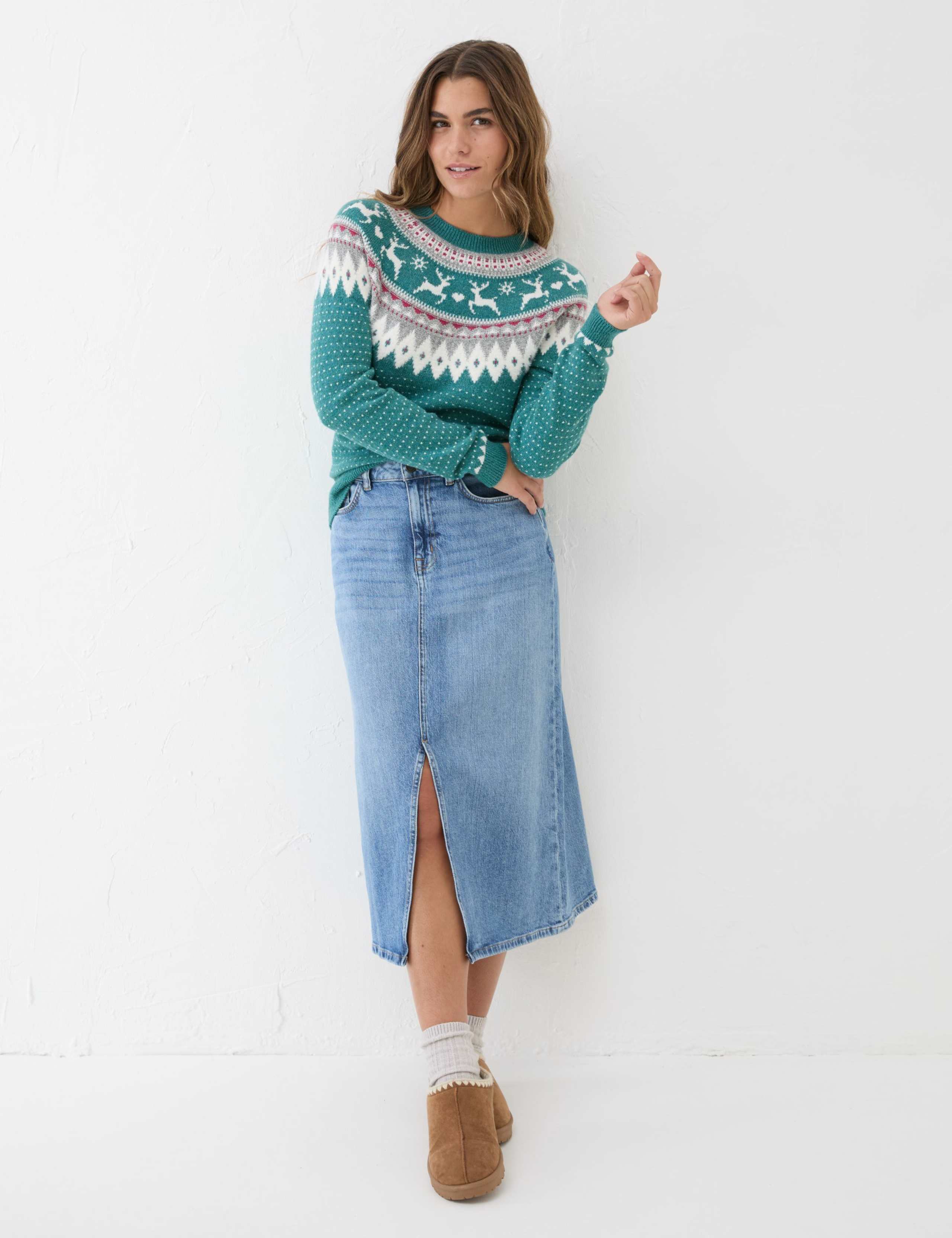 Cotton Rich Fair Isle Jumper with Wool 3 of 6