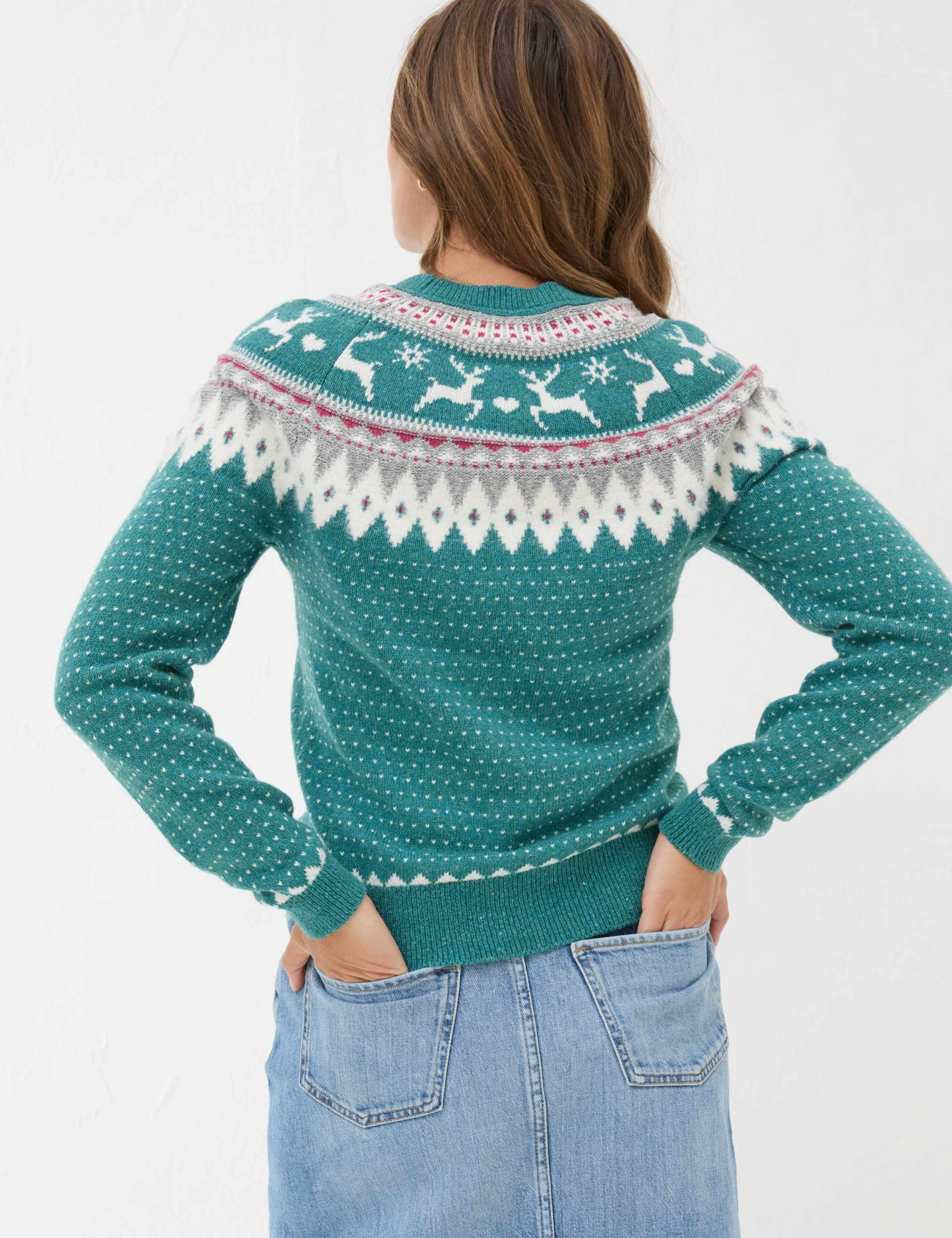Cotton Rich Fair Isle Jumper with Wool 4 of 6