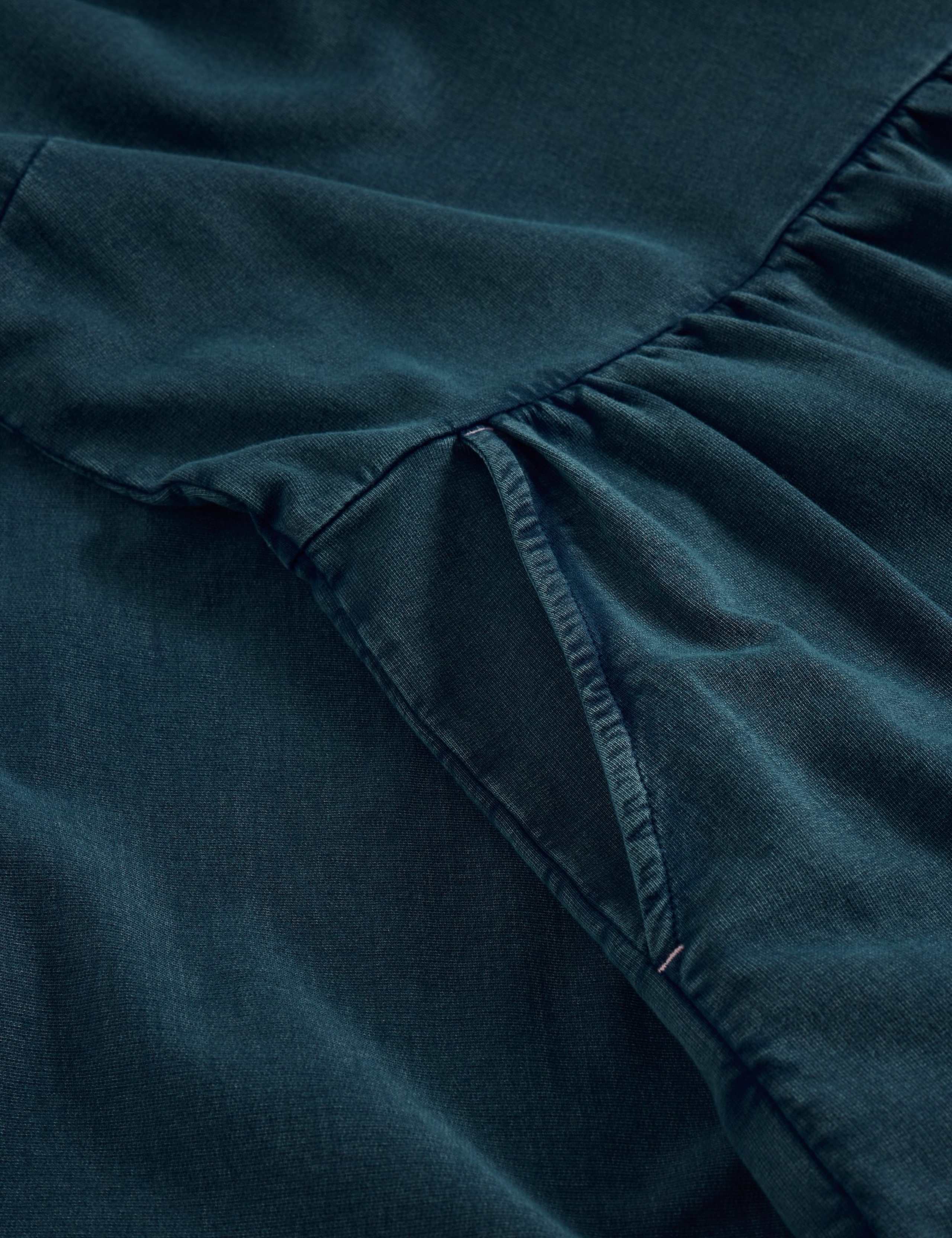 Denim Notch Neck Knee Length Tea Dress 6 of 6