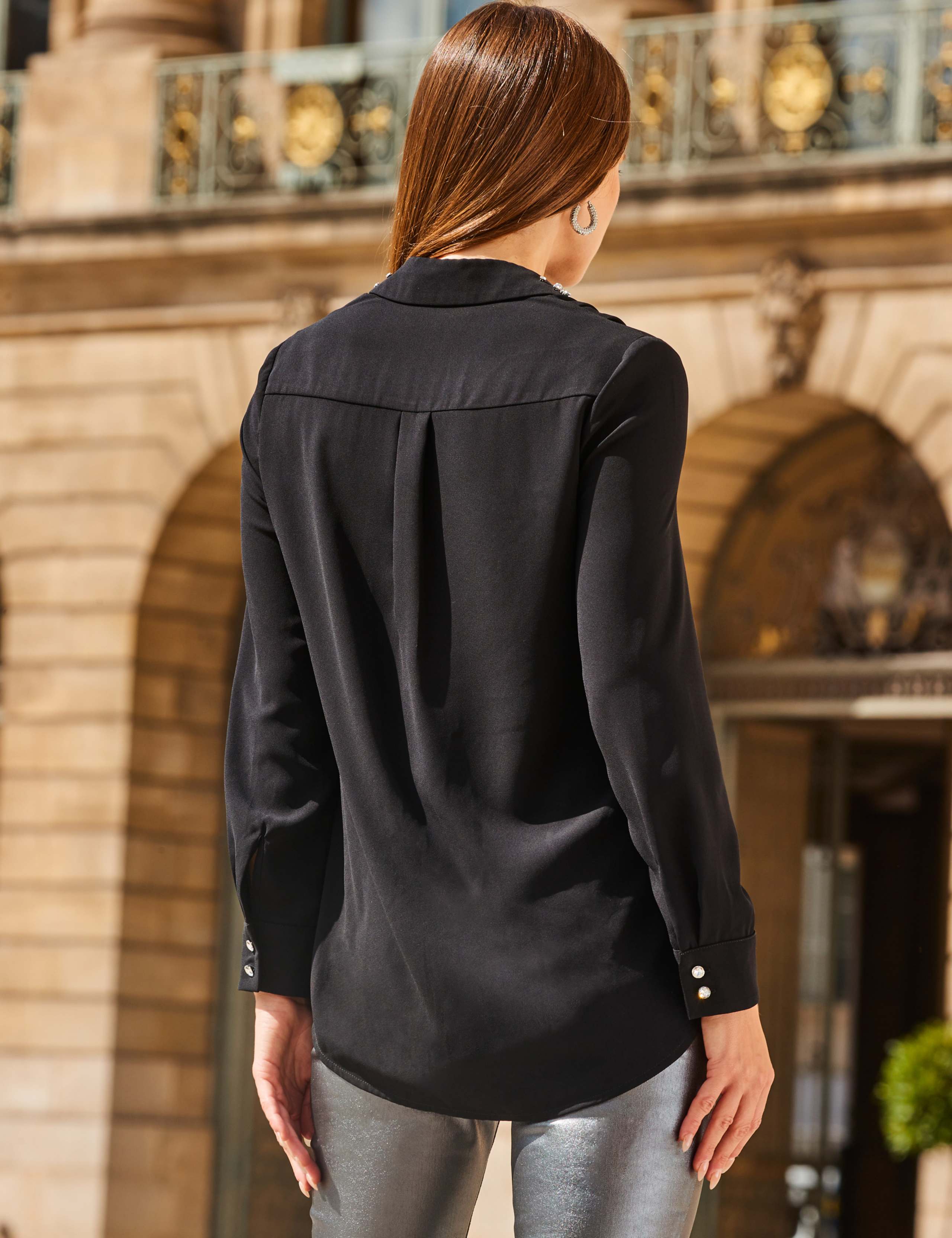 Embellished Collared Longline Shirt 4 of 5