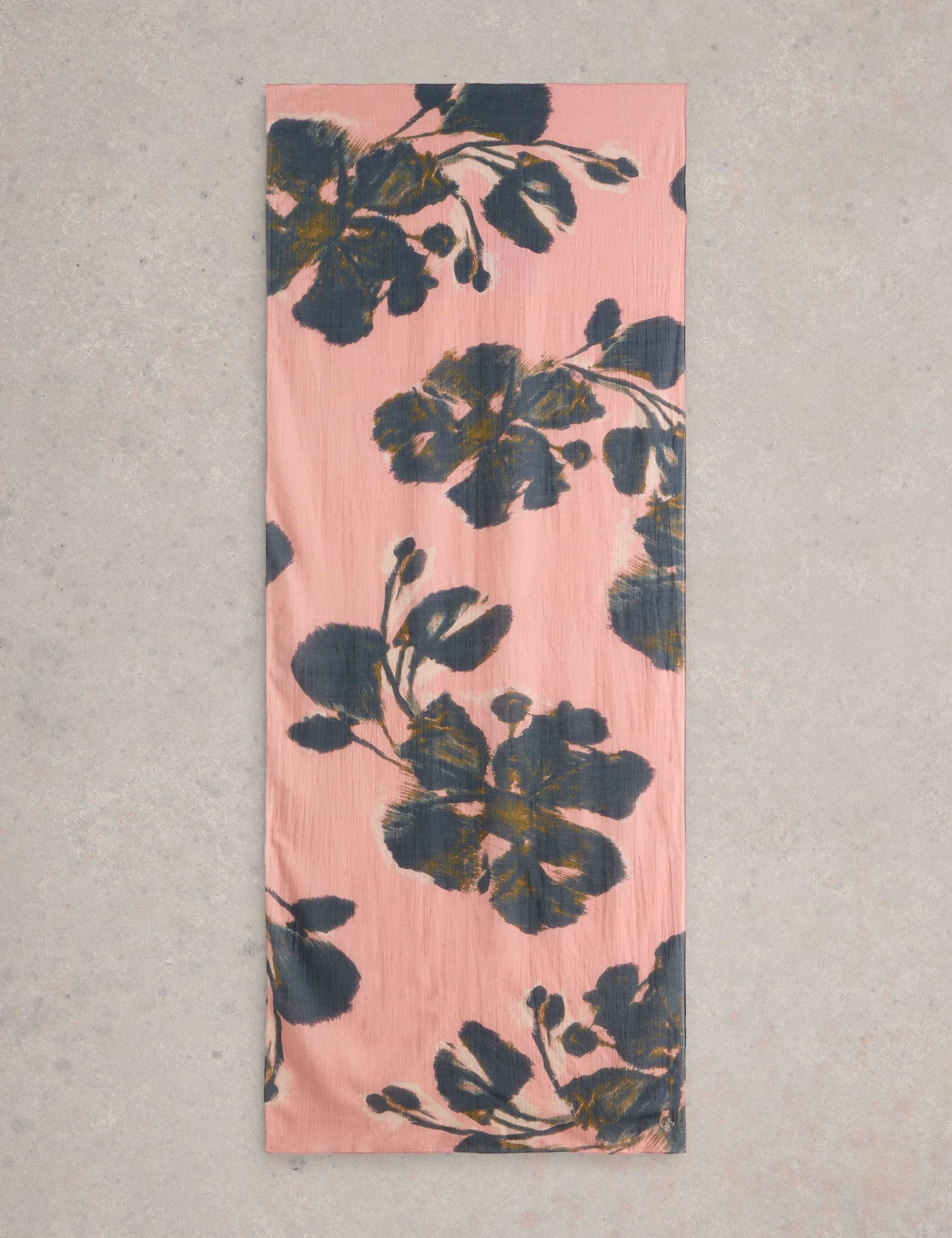 Cotton Blend Floral Scarf 2 of 3