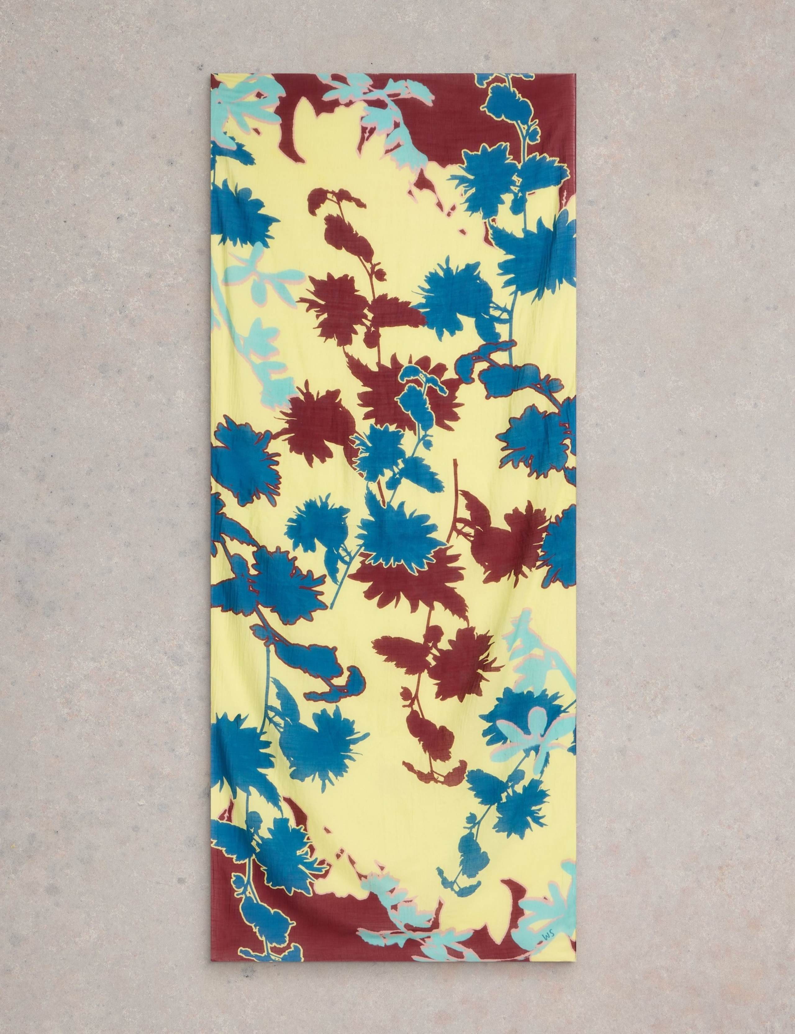 Cotton Blend Floral Scarf 2 of 3