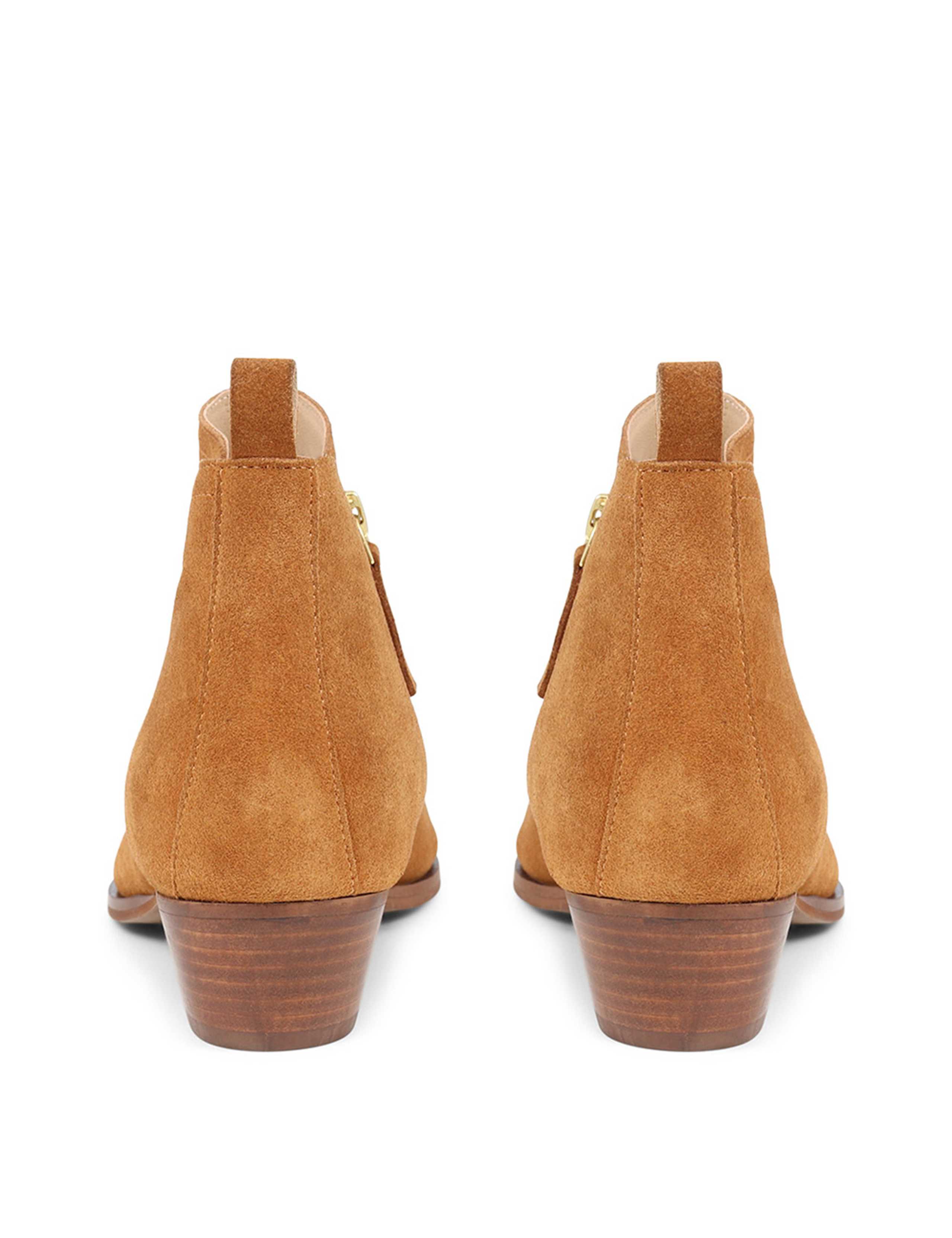 Suede Block Heel Round Toe Ankle Boots 6 of 7