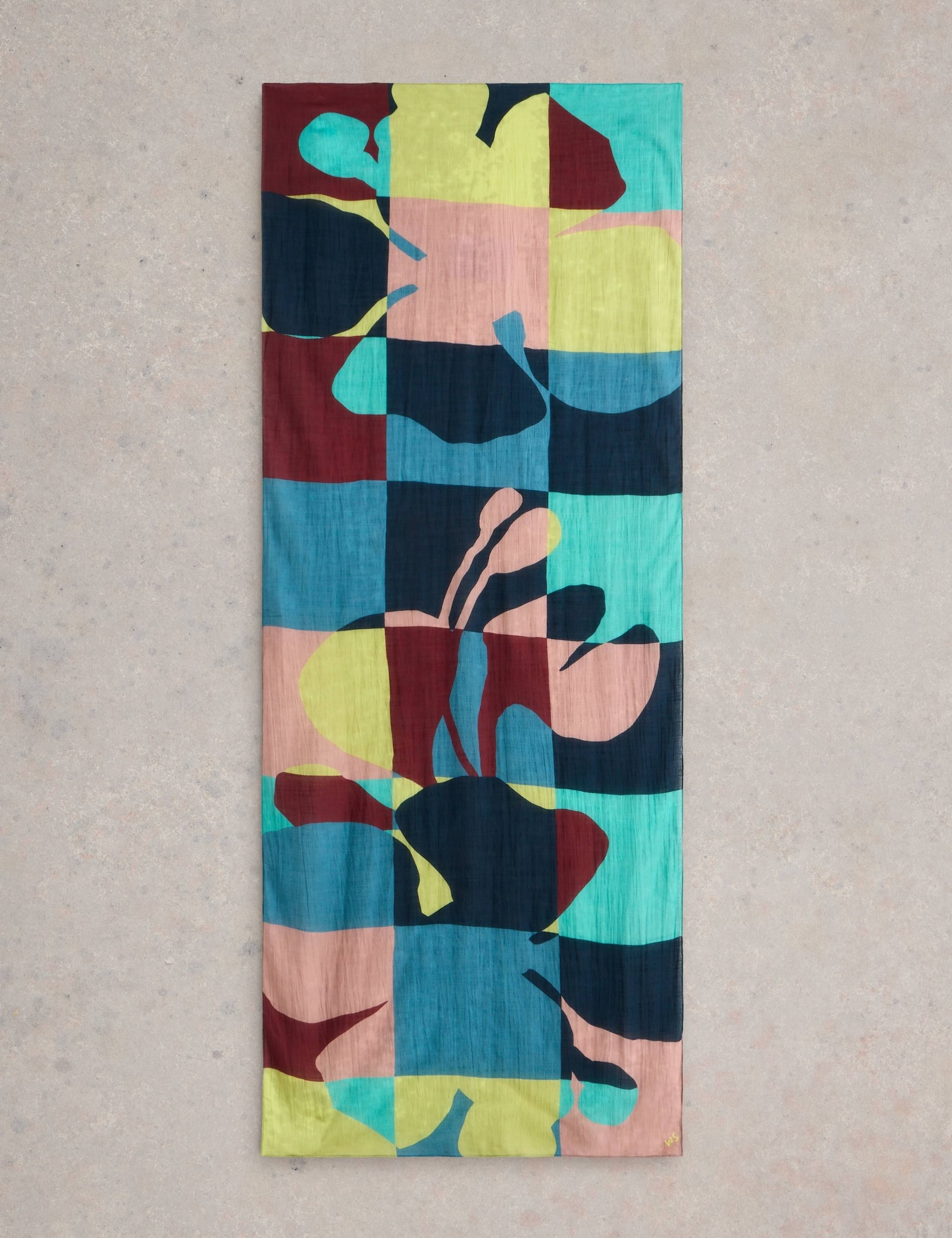 Cotton Blend Printed Floral Scarf 2 of 3