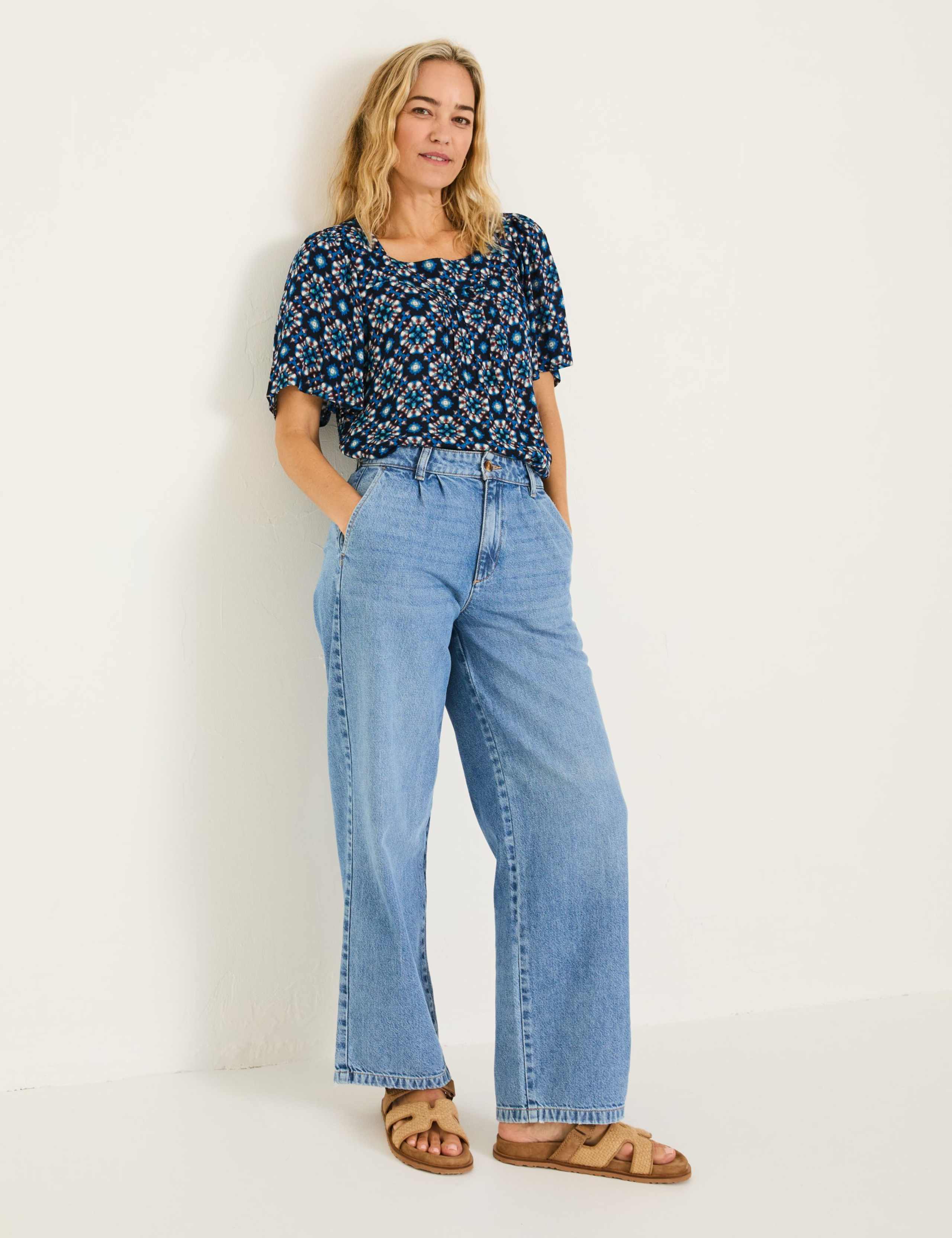 Floral Square Neck Angel Sleeve Blouse 3 of 5