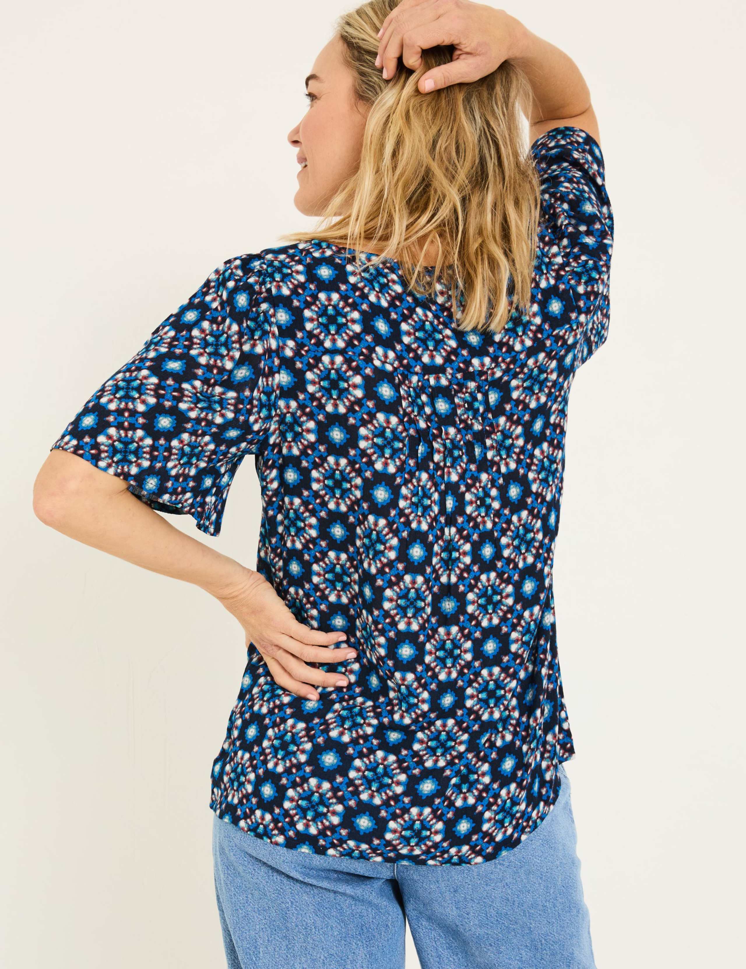 Floral Square Neck Angel Sleeve Blouse 4 of 5