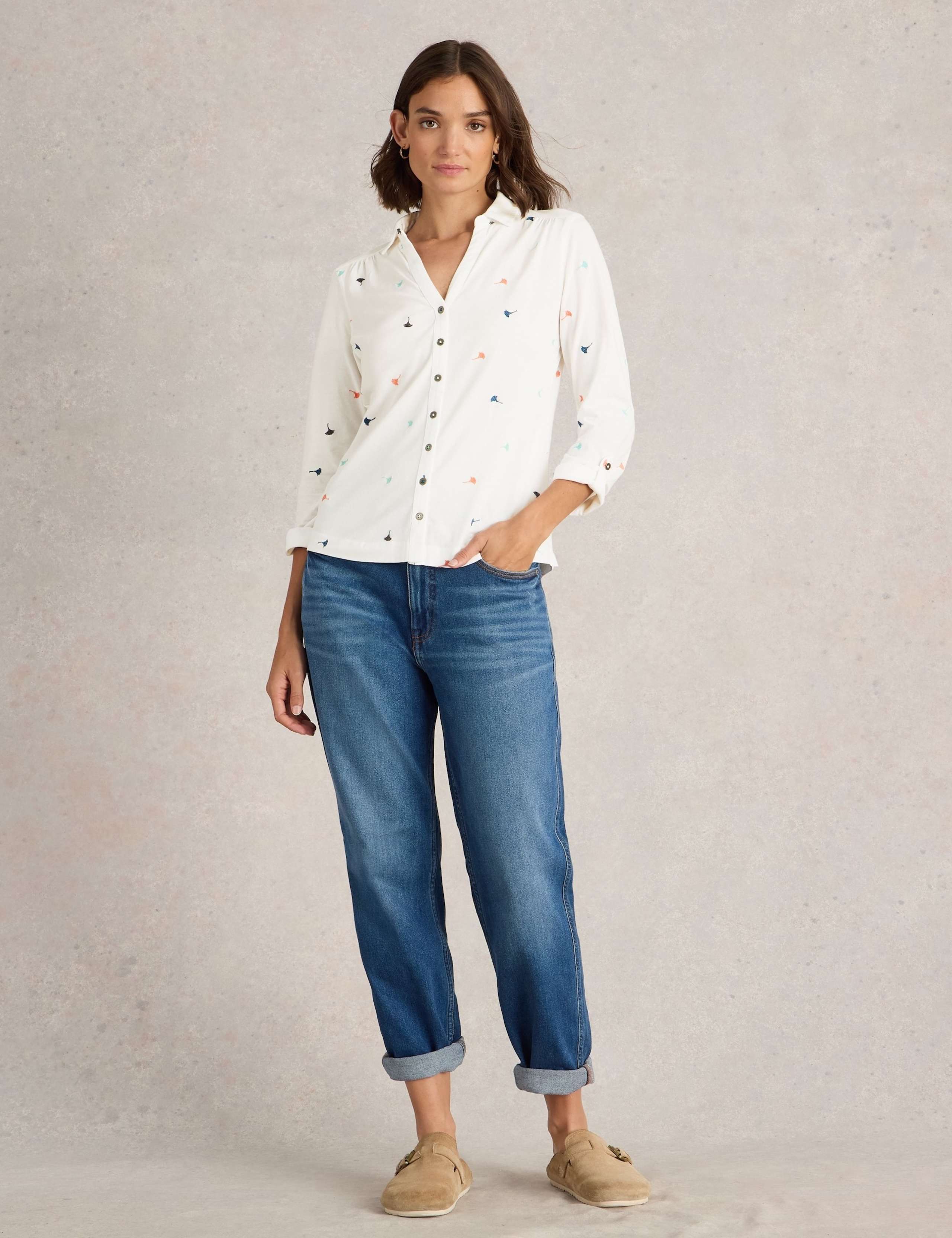Pure Cotton Jersey Embroidered Shirt 3 of 6