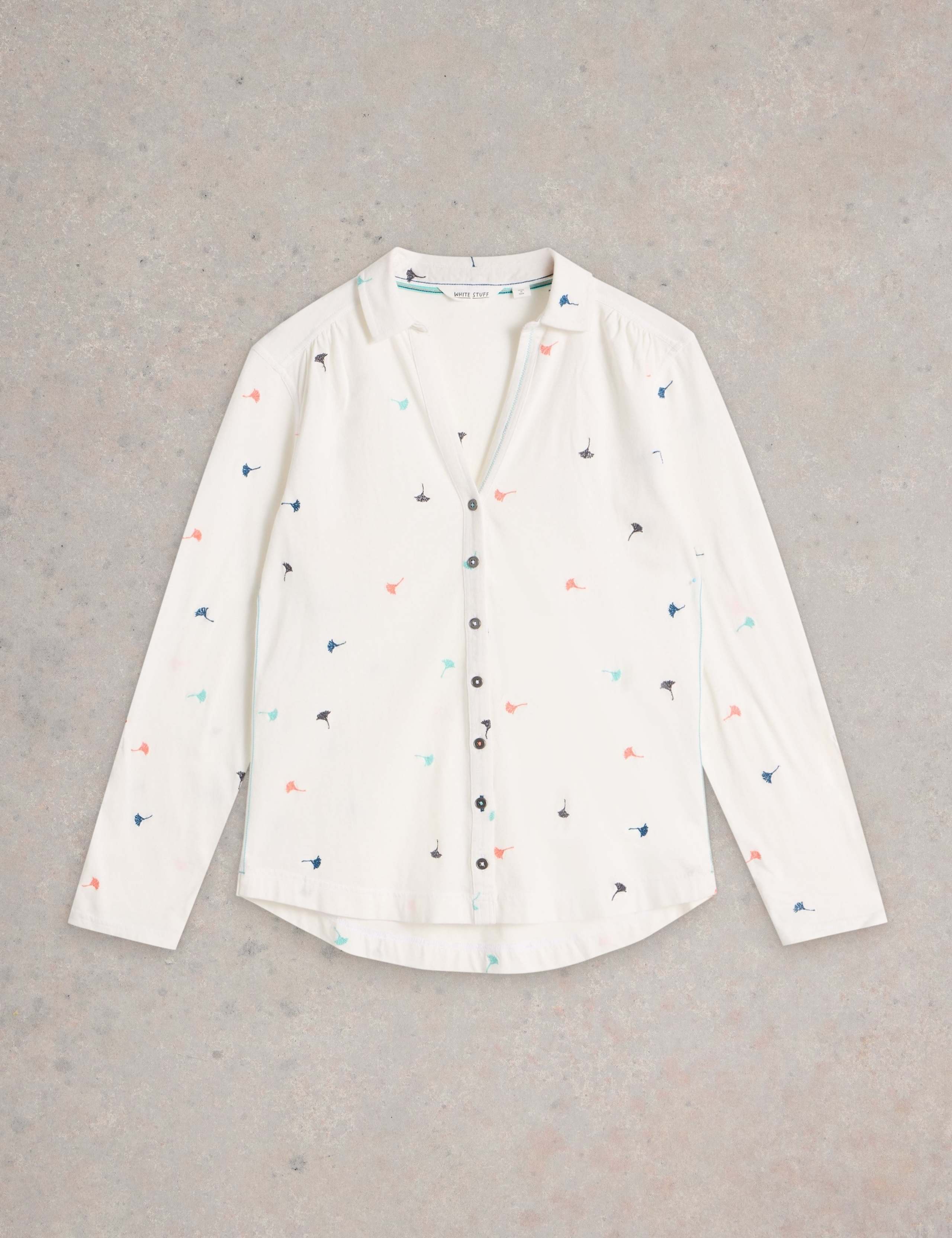 Pure Cotton Jersey Embroidered Shirt 2 of 6