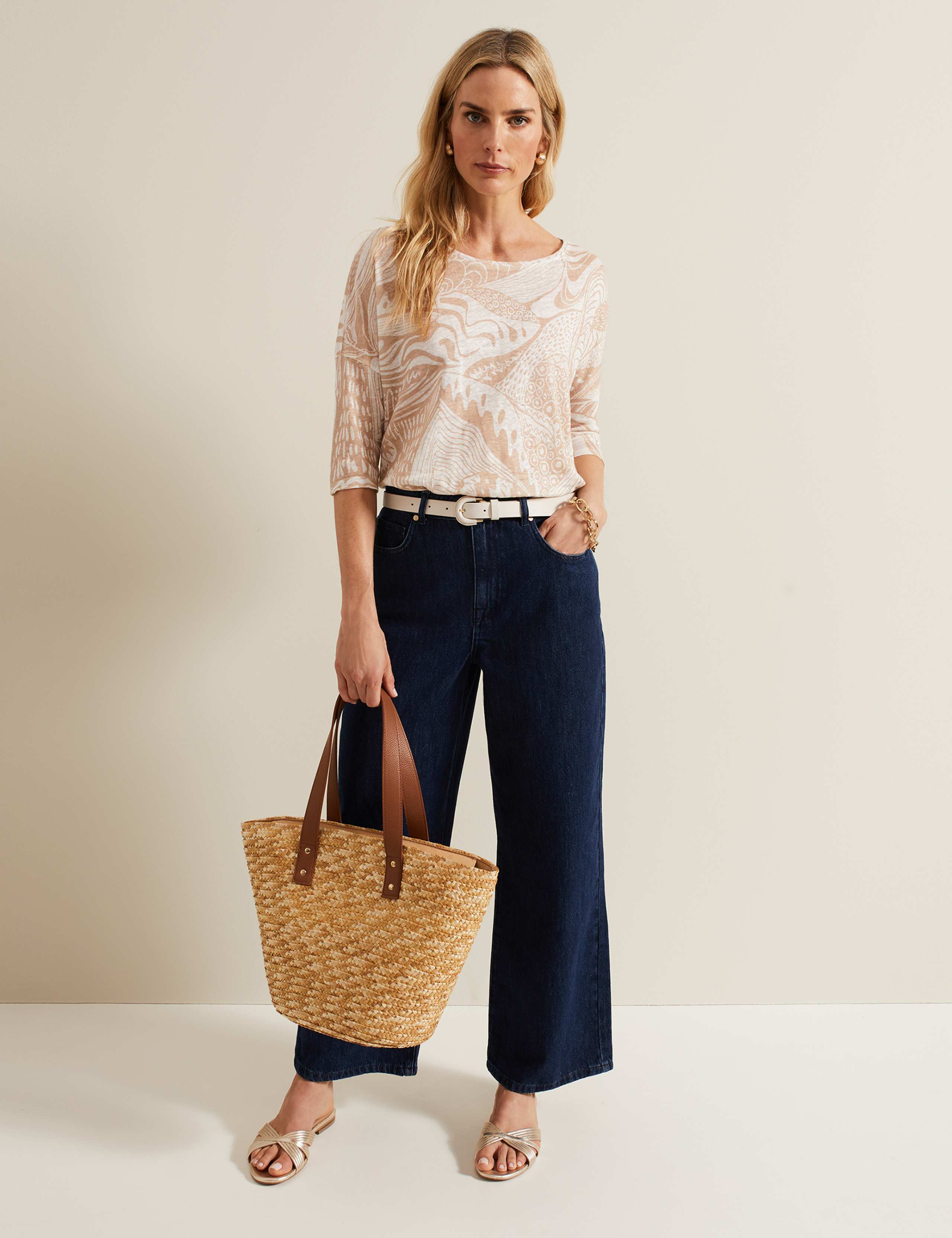 Pure Linen Printed Top 3 of 7