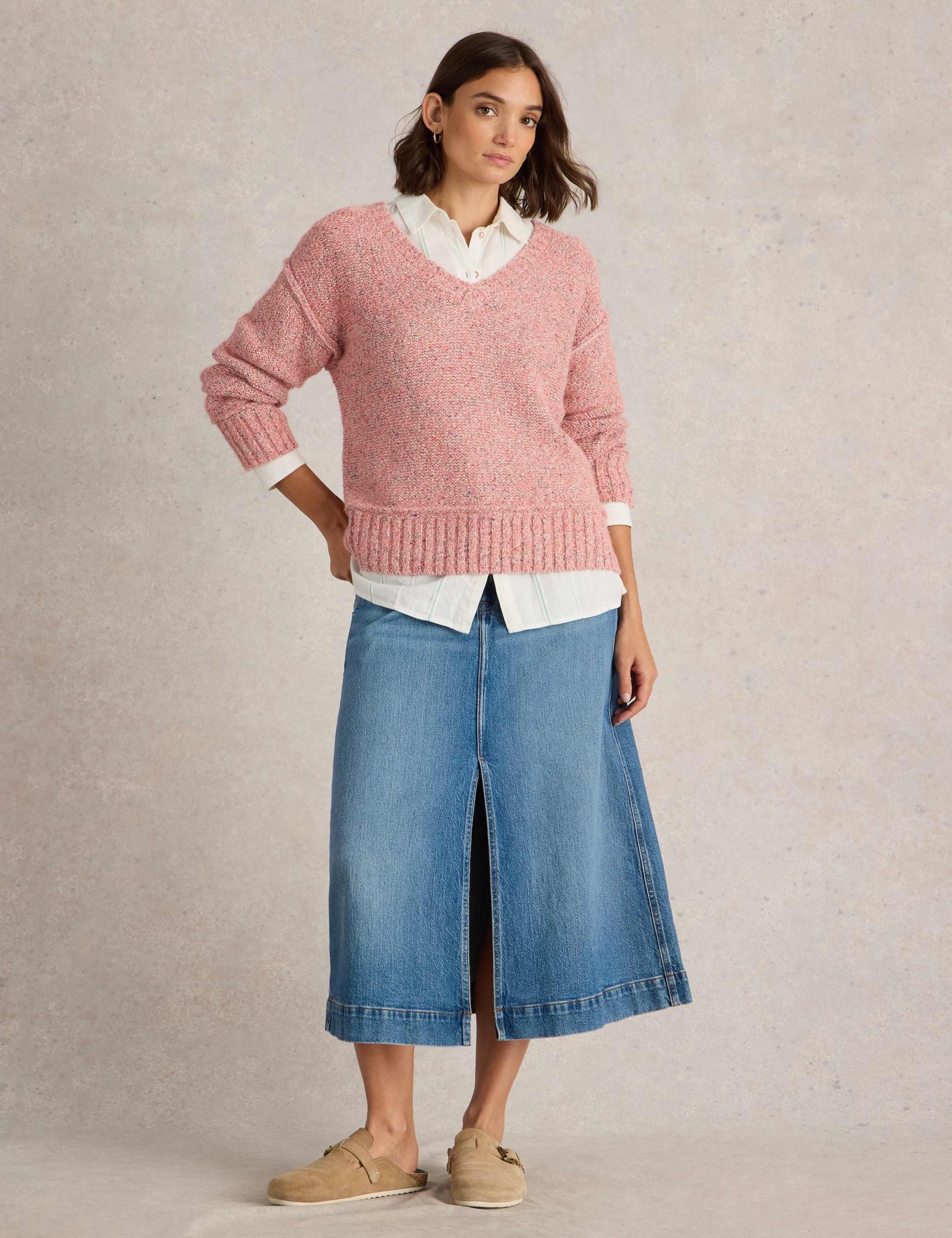 Cotton Rich Textured V-Neck Jumper 3 of 6