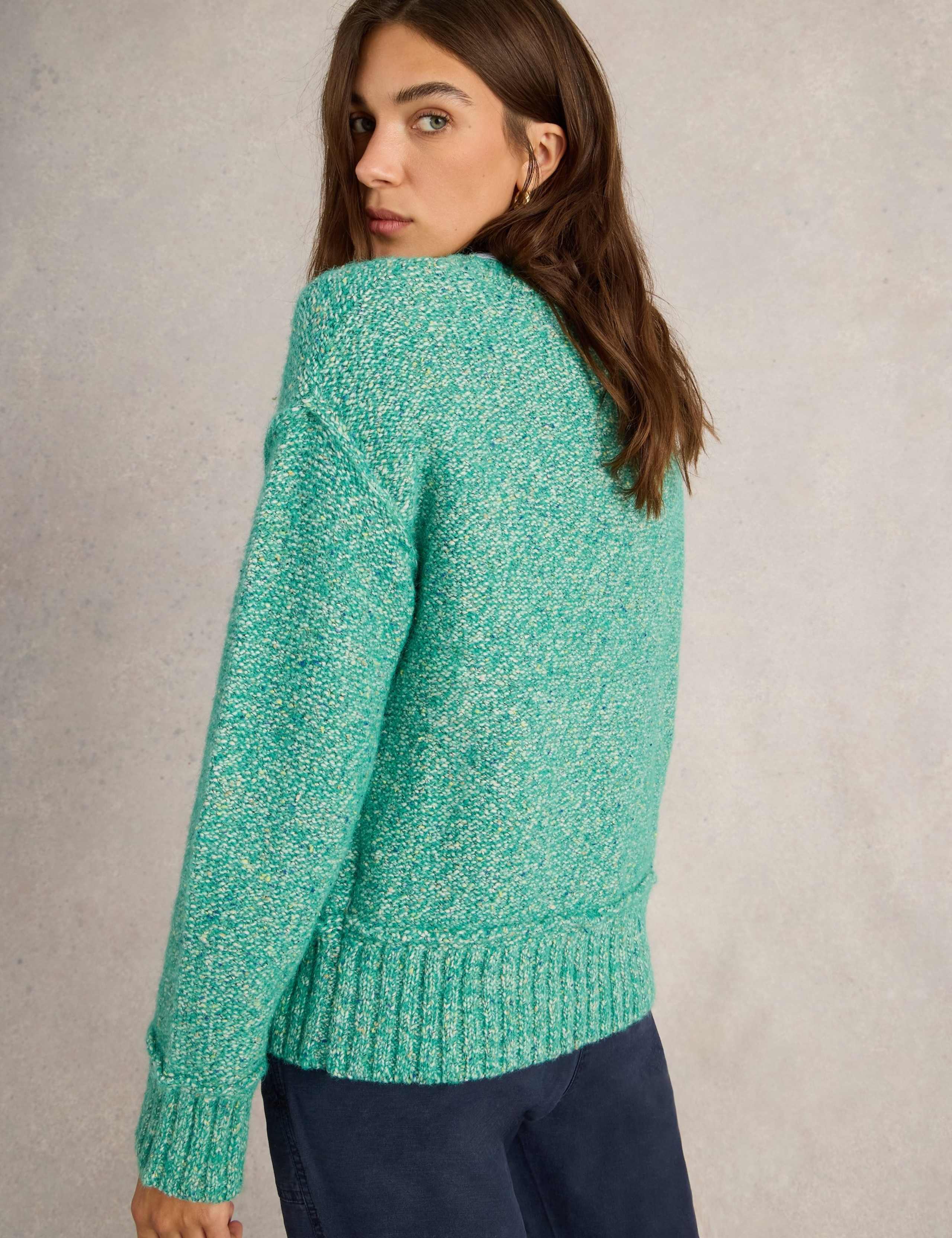 Cotton Rich Textured V-Neck Jumper 4 of 6