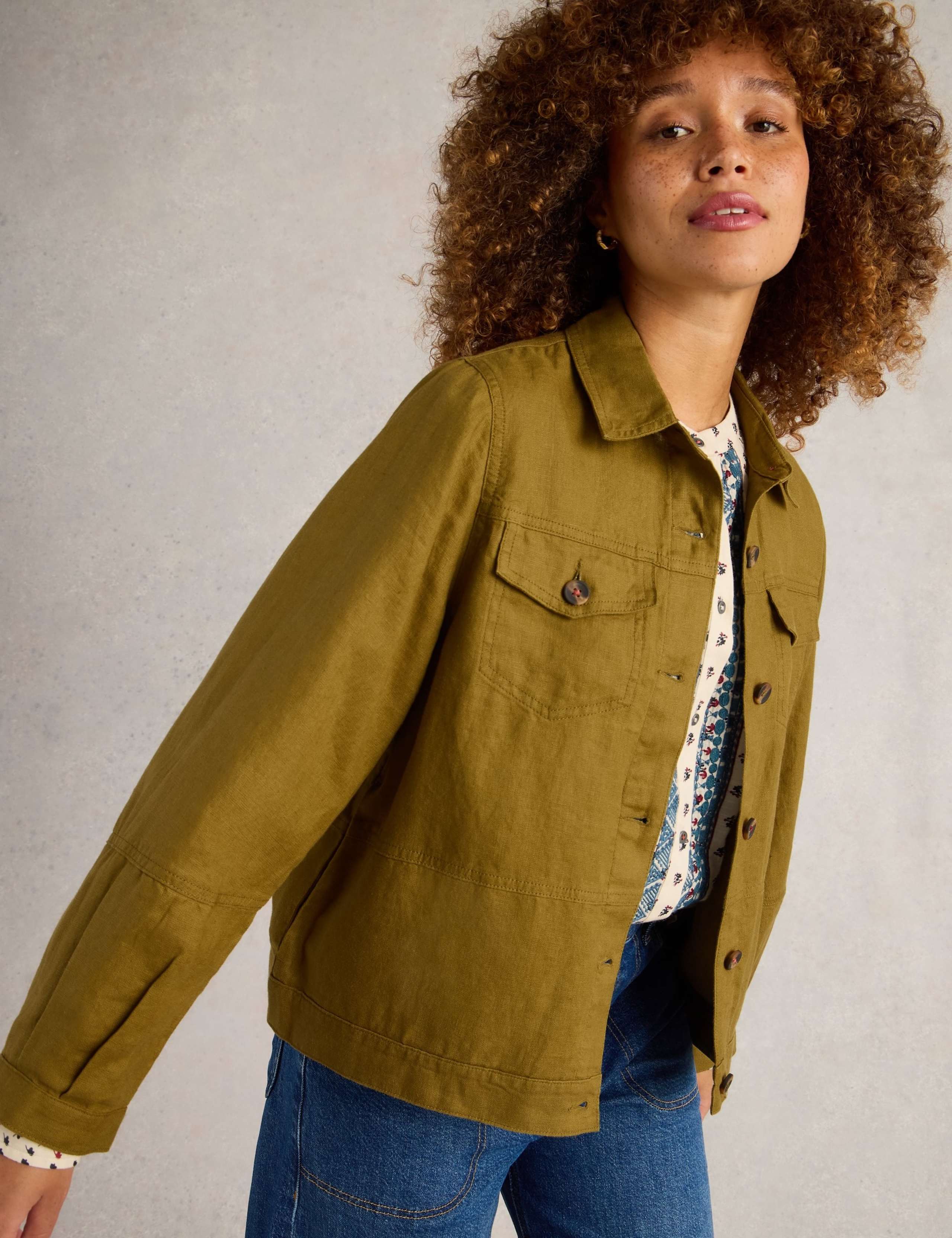 Pure Linen Lightweight Collared Jacket 3 of 6