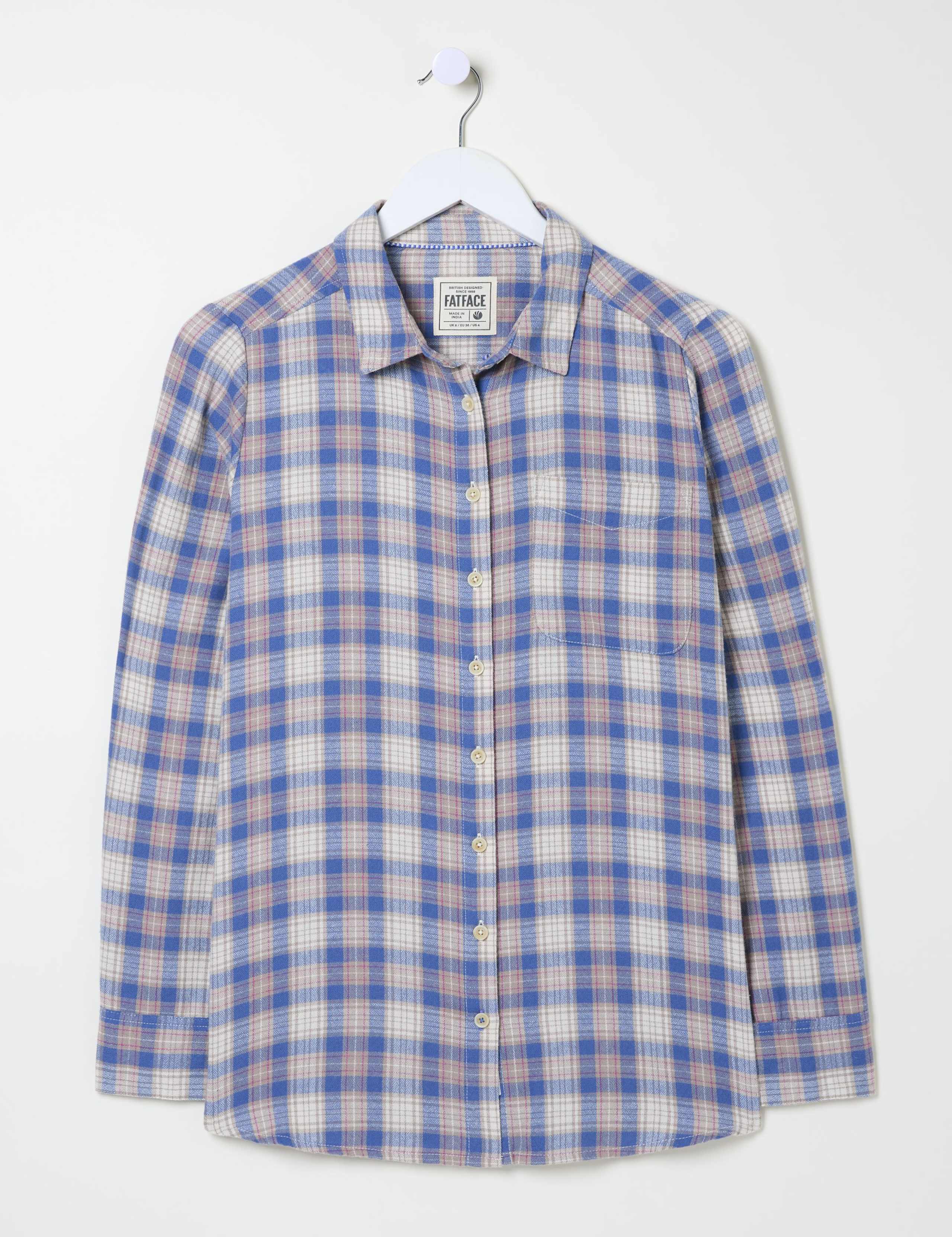 Pure Cotton Checked Collared Shirt 2 of 5