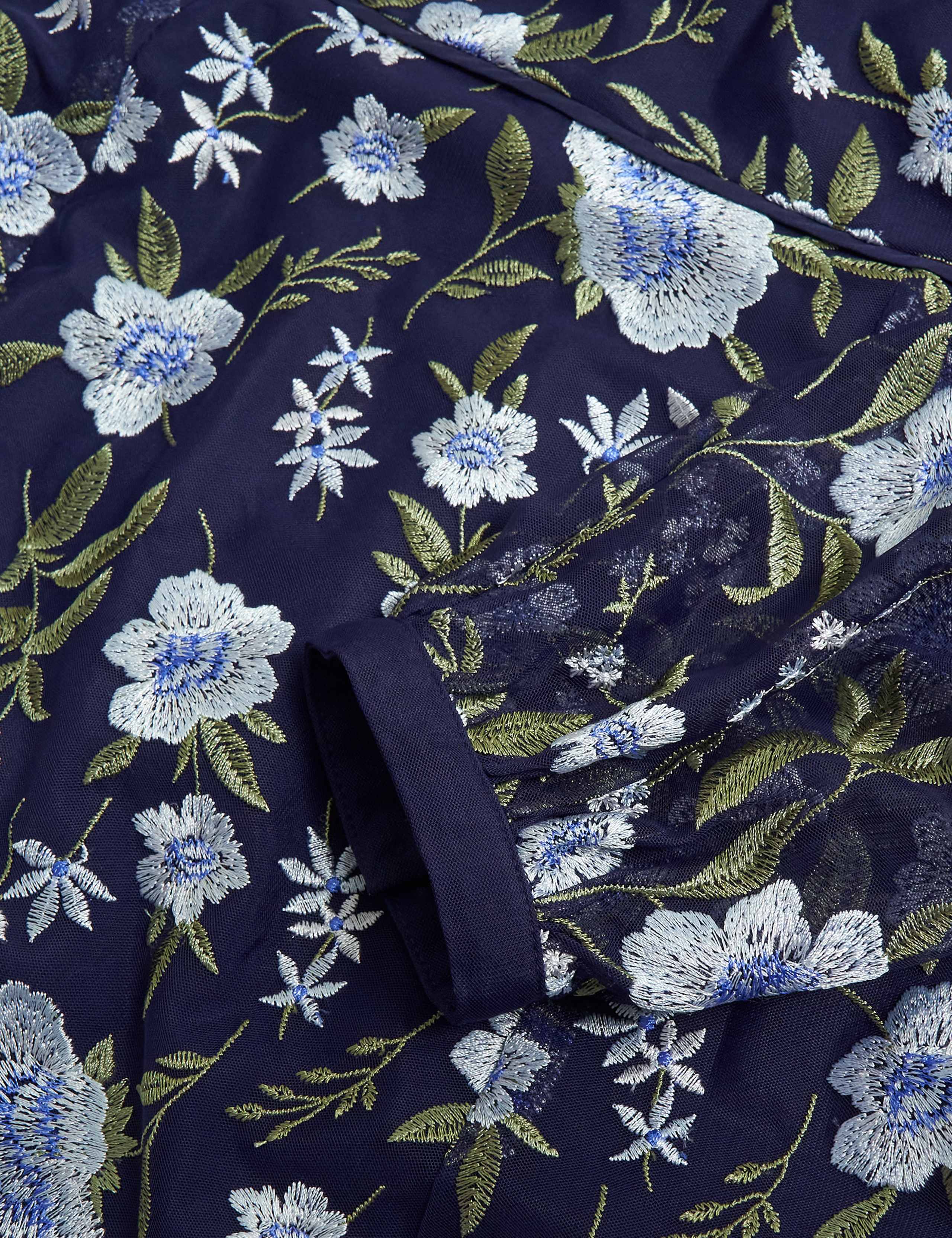 Floral Embroidered Midi Waisted Dress 7 of 7