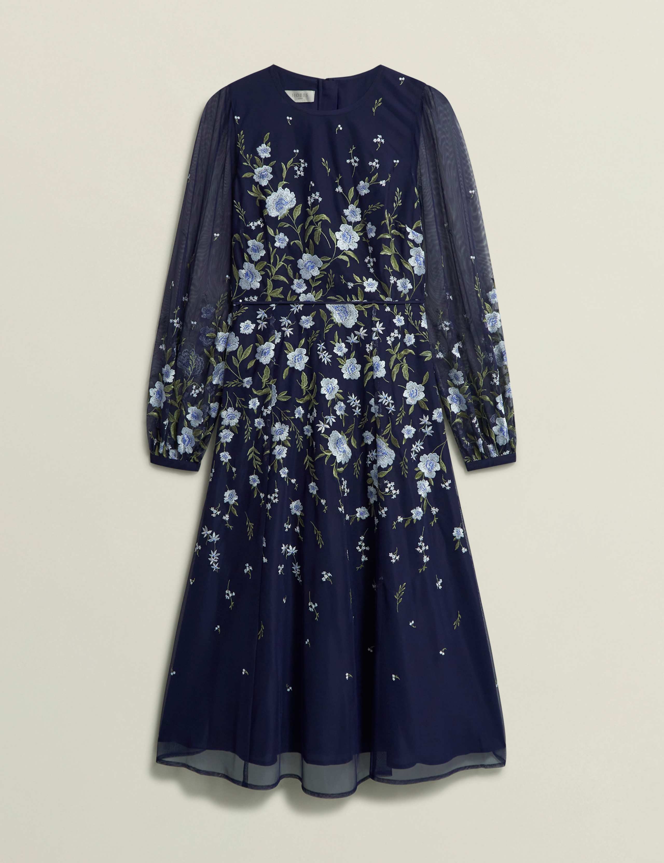 Floral Embroidered Midi Waisted Dress 2 of 7