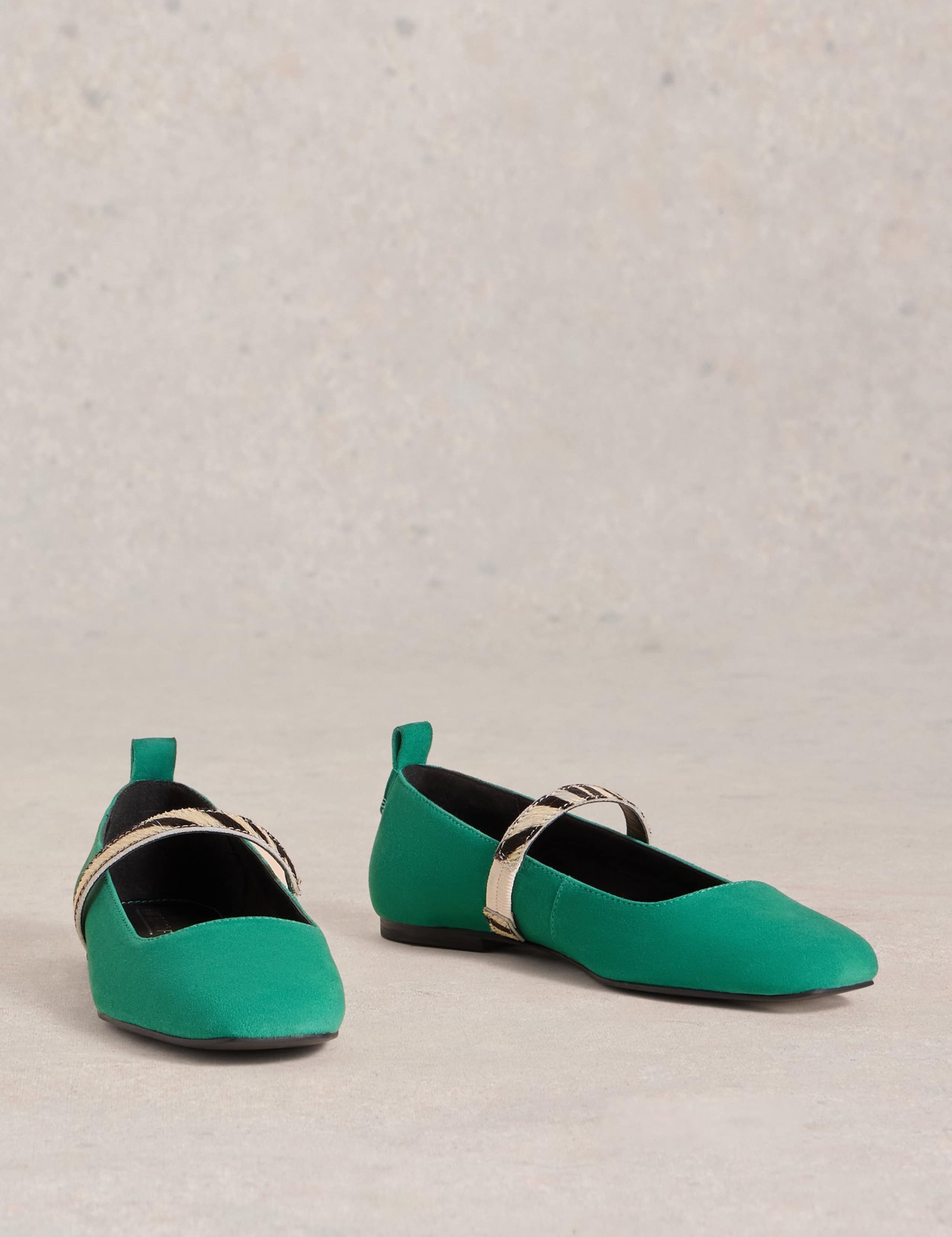 Leather Square Toe Ballerina Slippers 2 of 4
