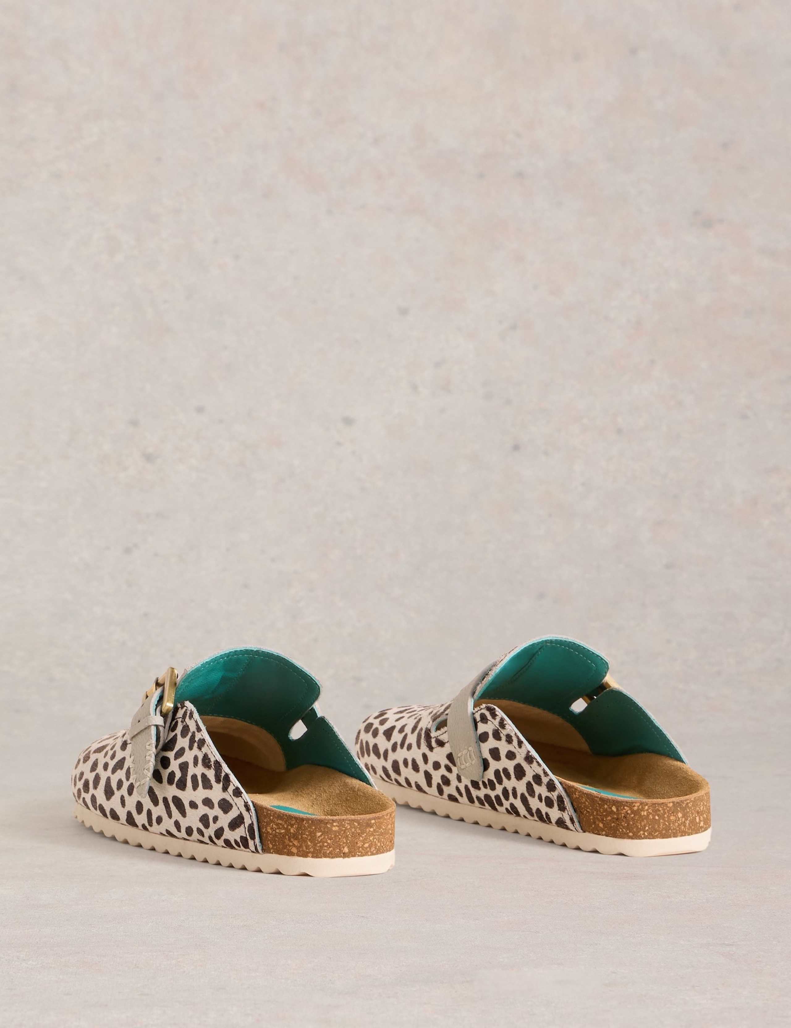 Suede Animal Print Mules 3 of 4