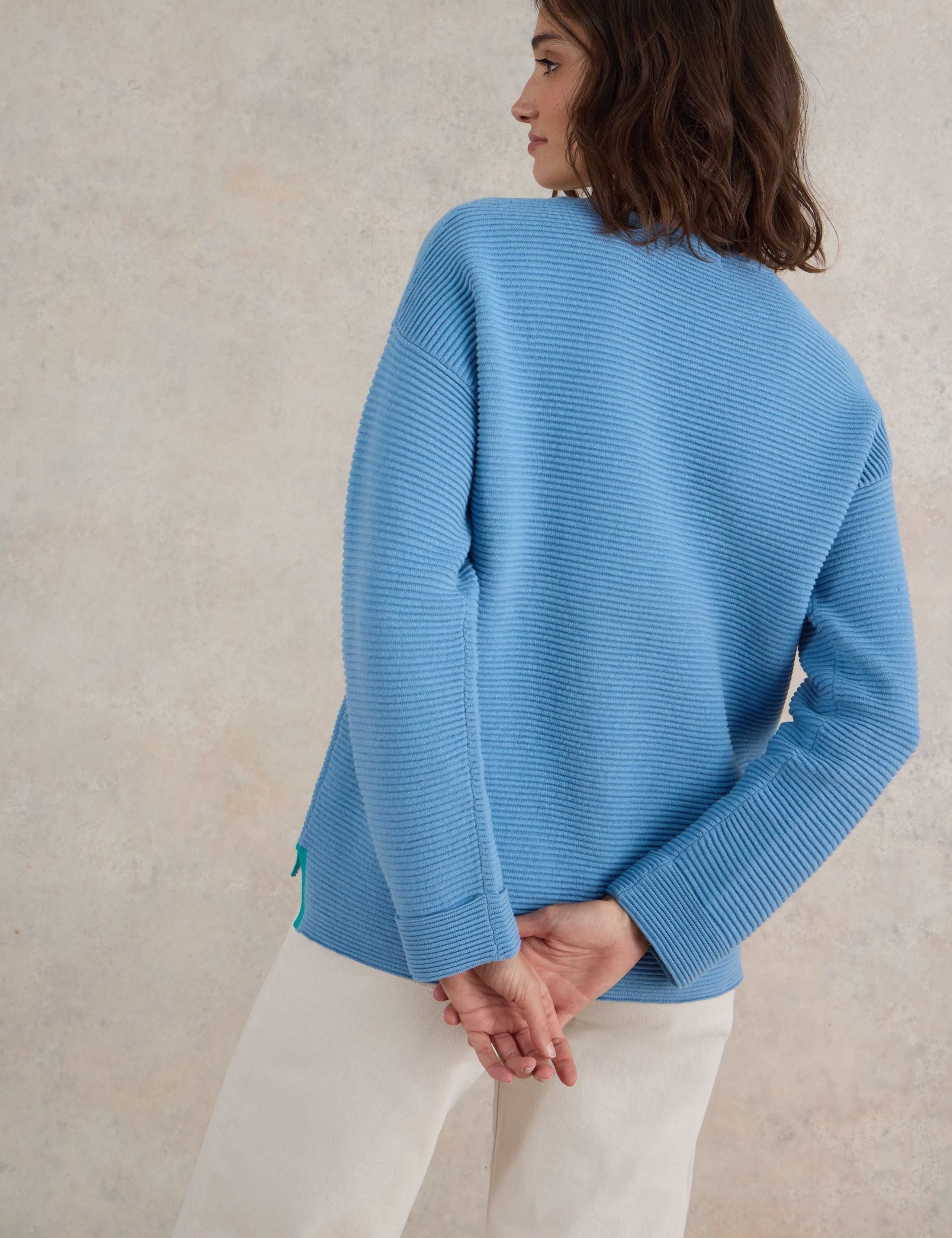 Pure Cotton Ribbed Crew Neck Jumper 3 of 6