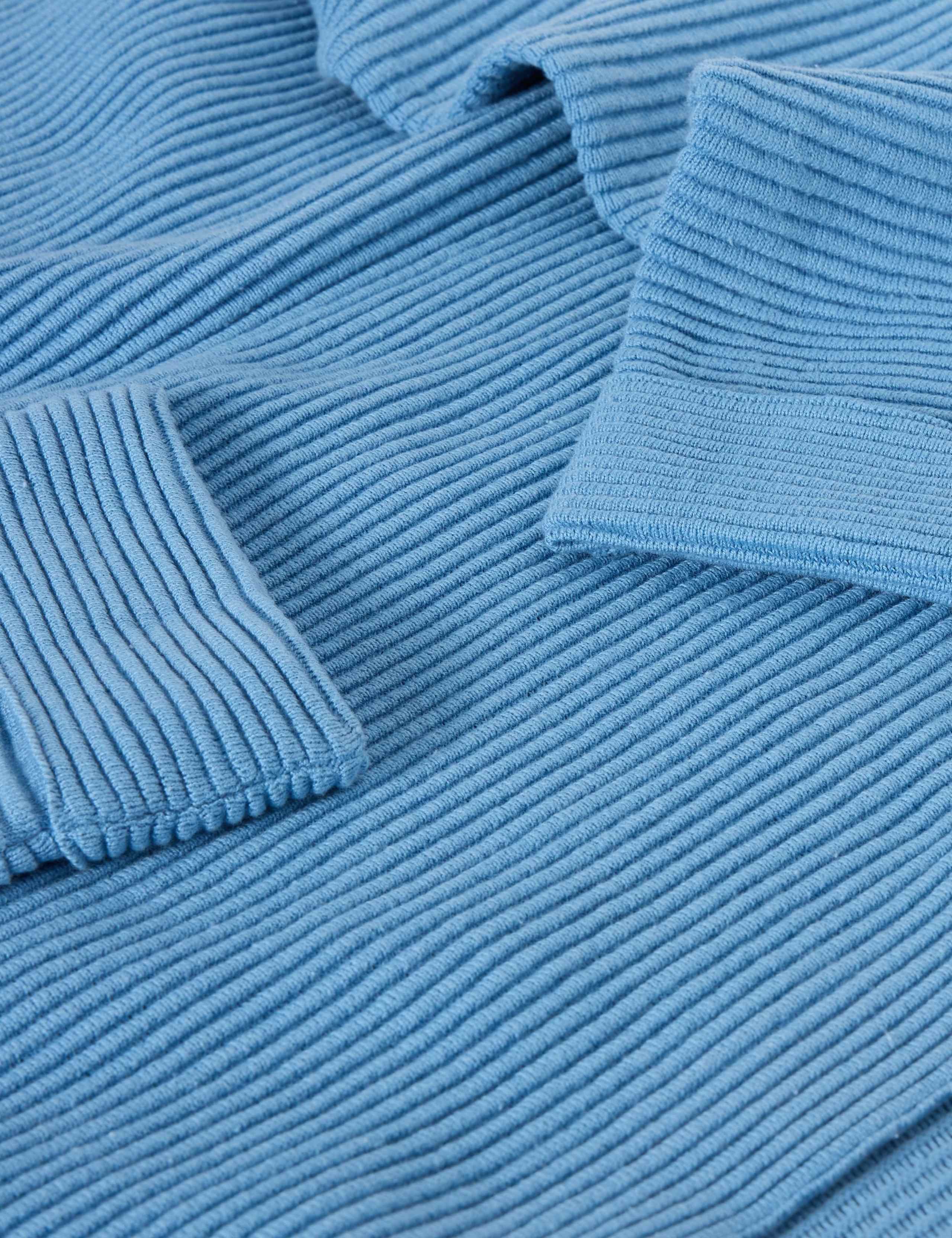 Pure Cotton Ribbed Crew Neck Jumper 6 of 6