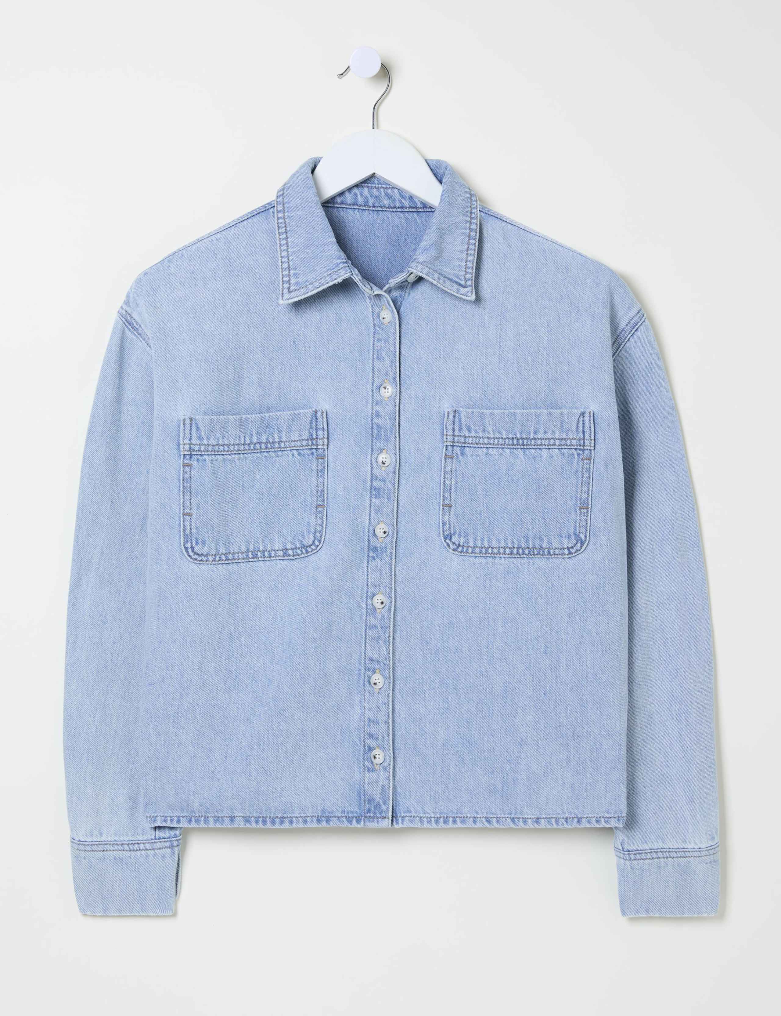 Pure Cotton Collared Button Through Shirt 2 of 5