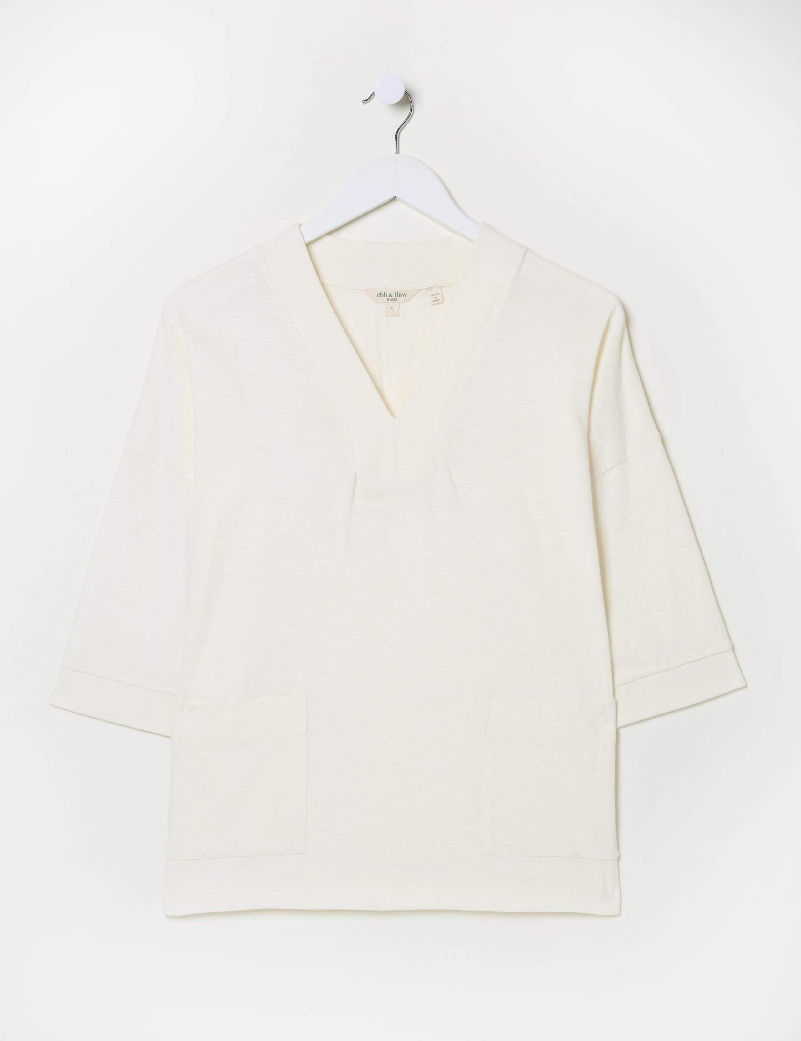 Pure Cotton V-Neck Pocket T-Shirt 2 of 5