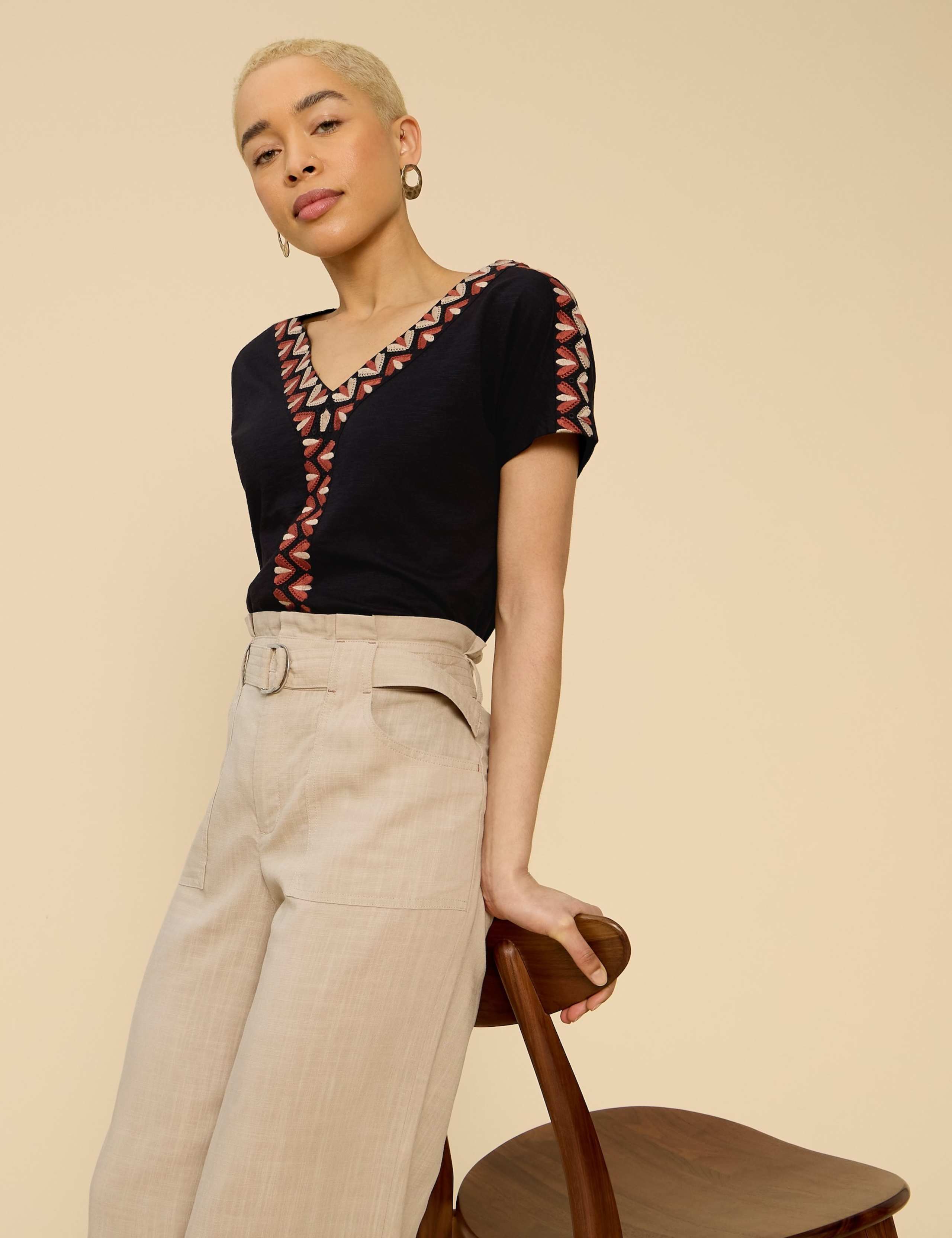 Cotton Rich Embroidered Top 1 of 6