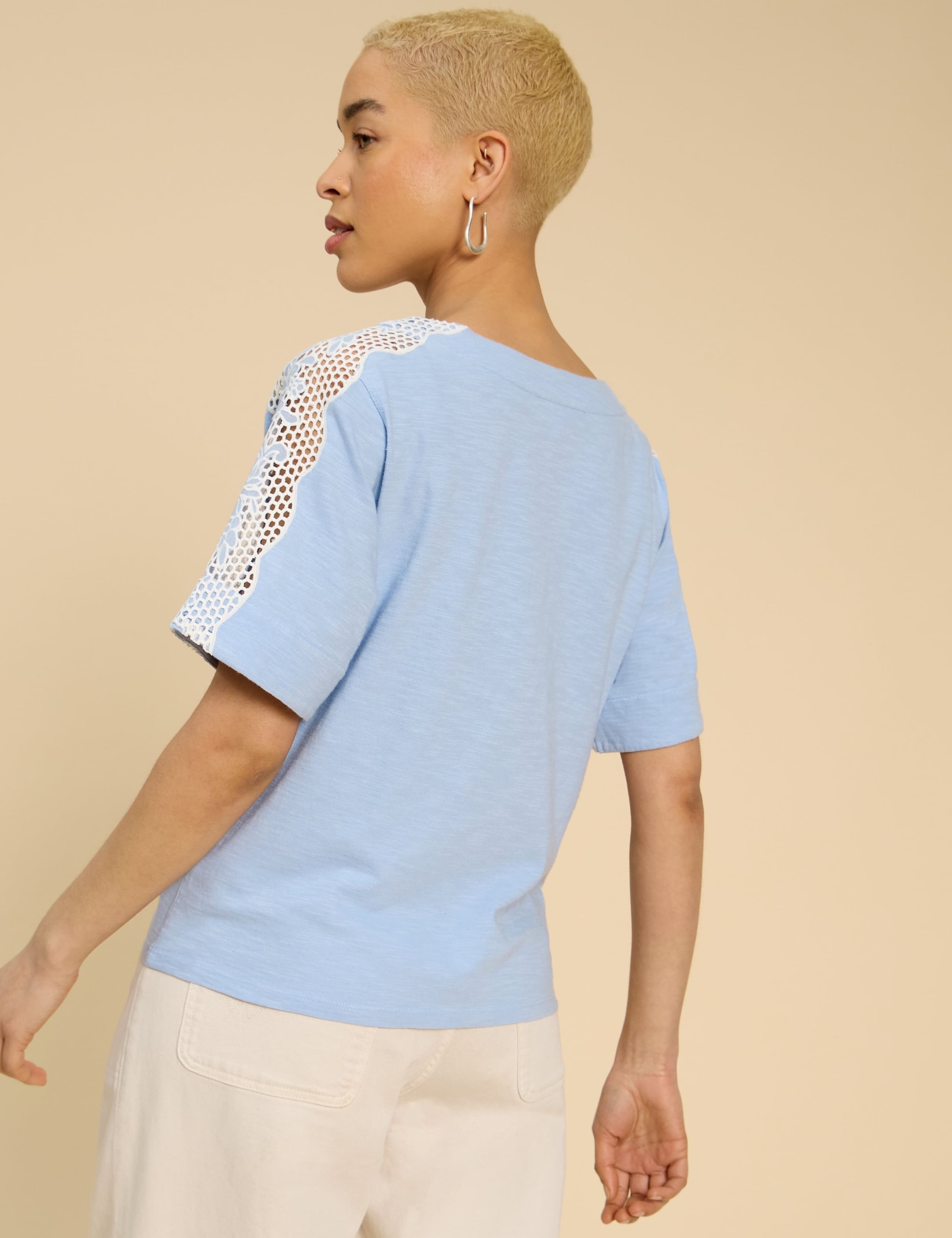 Pure Cotton Tie Hem Round Neck Top 4 of 6