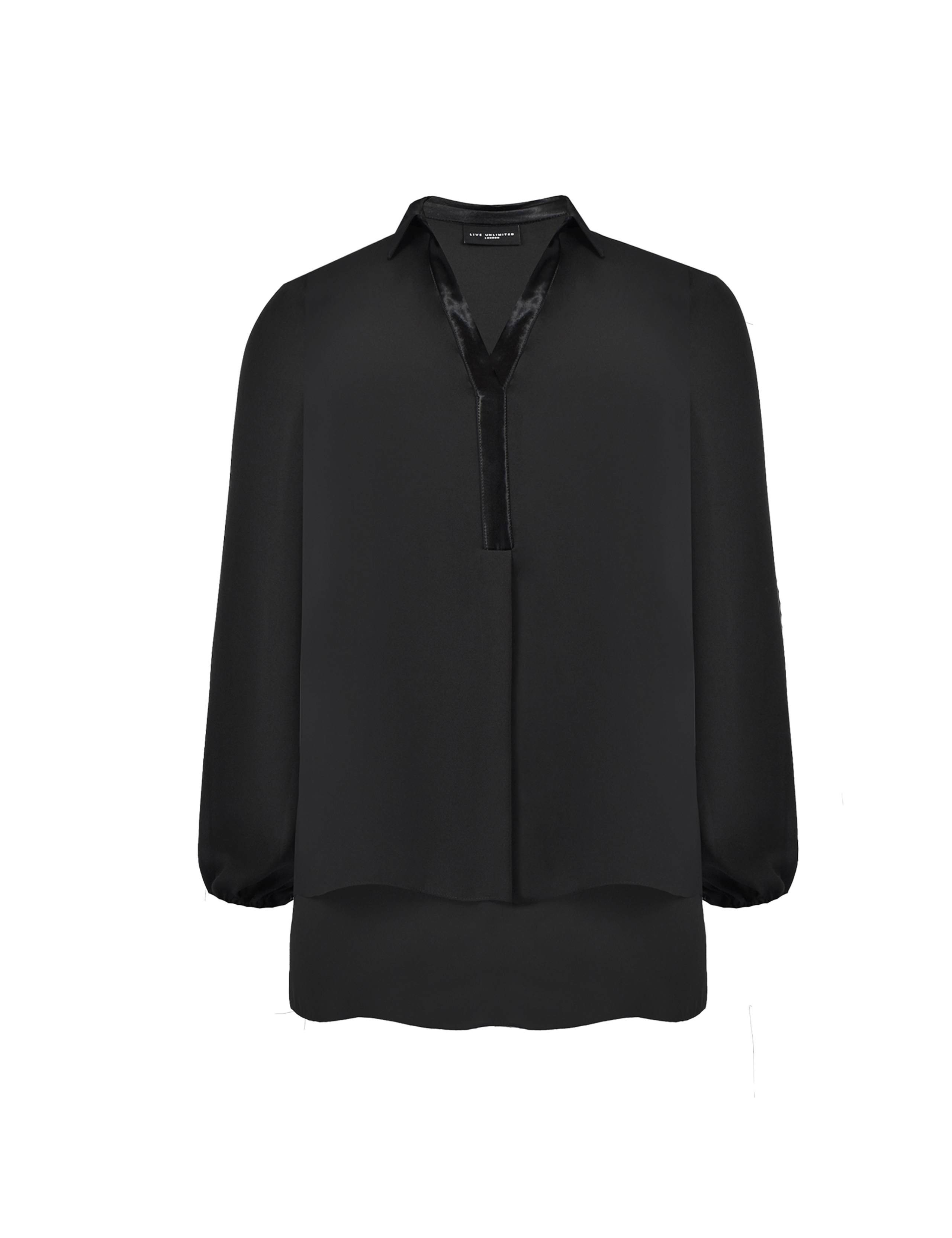 Satin Relaxed Blouson Sleeve Shirt 2 of 4