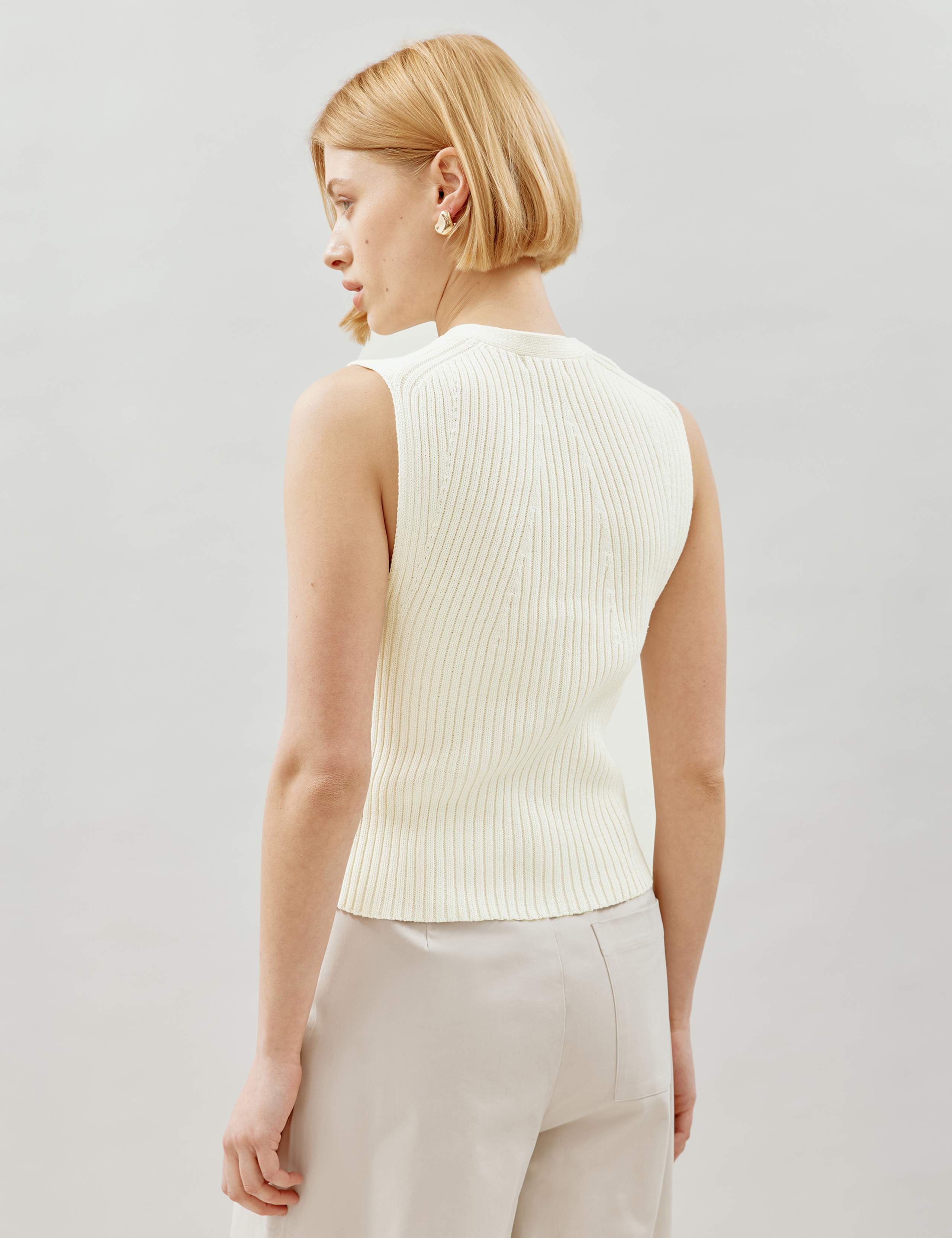 Pure Cotton Knitted Waistcoat 4 of 5
