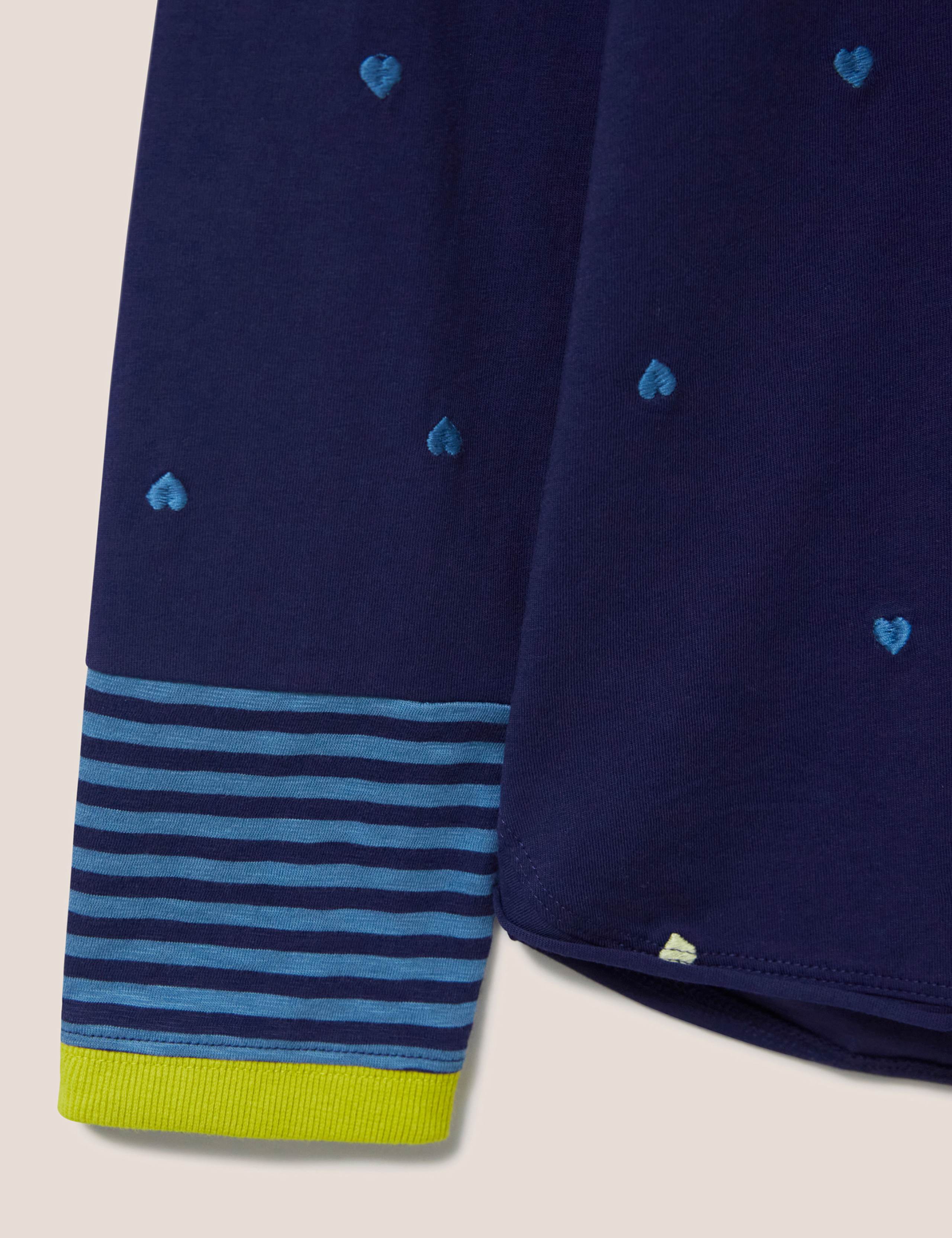 Pure Cotton Heart Embroidered T-Shirt 2 of 4