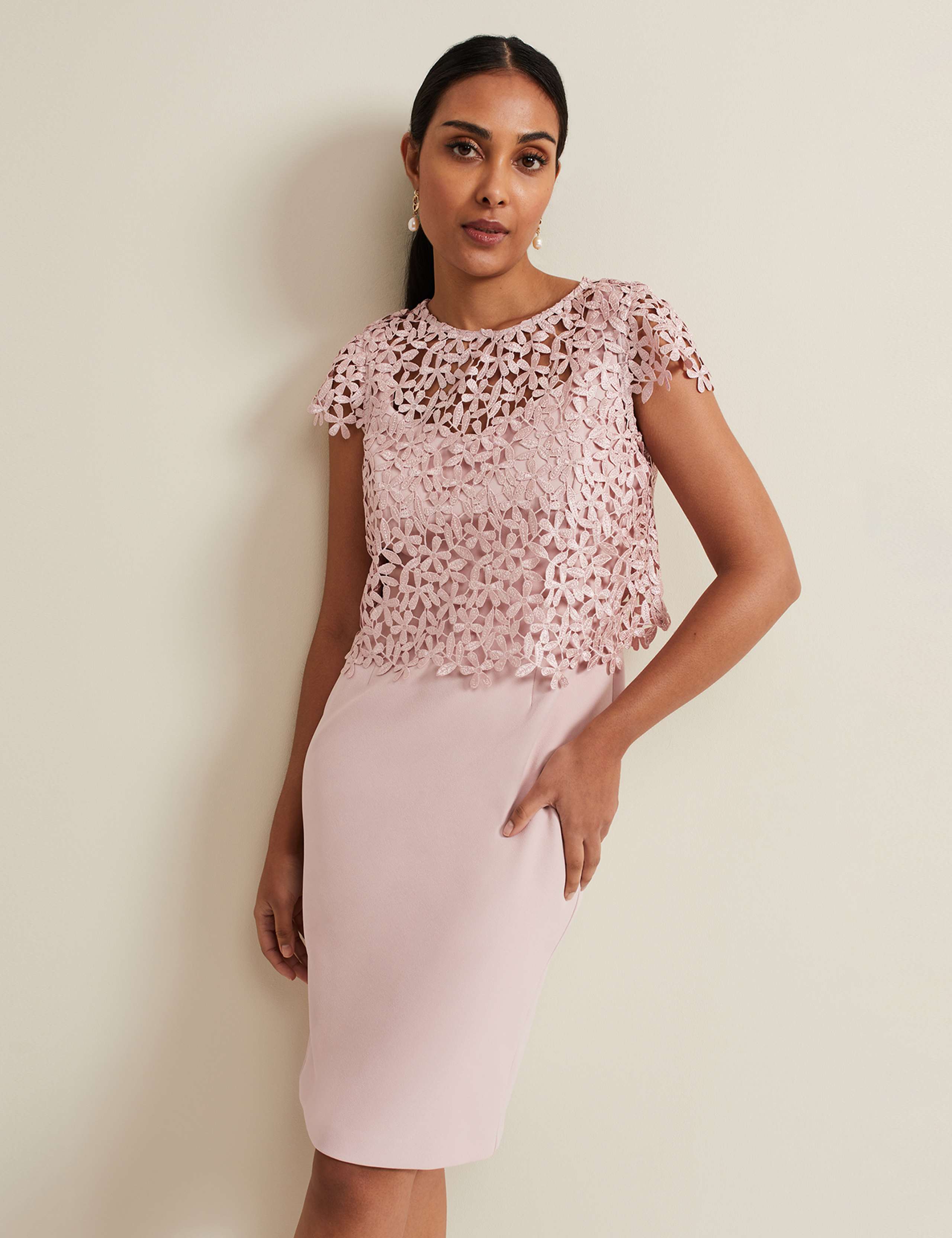 Lace Midi Column Dress 3 of 8