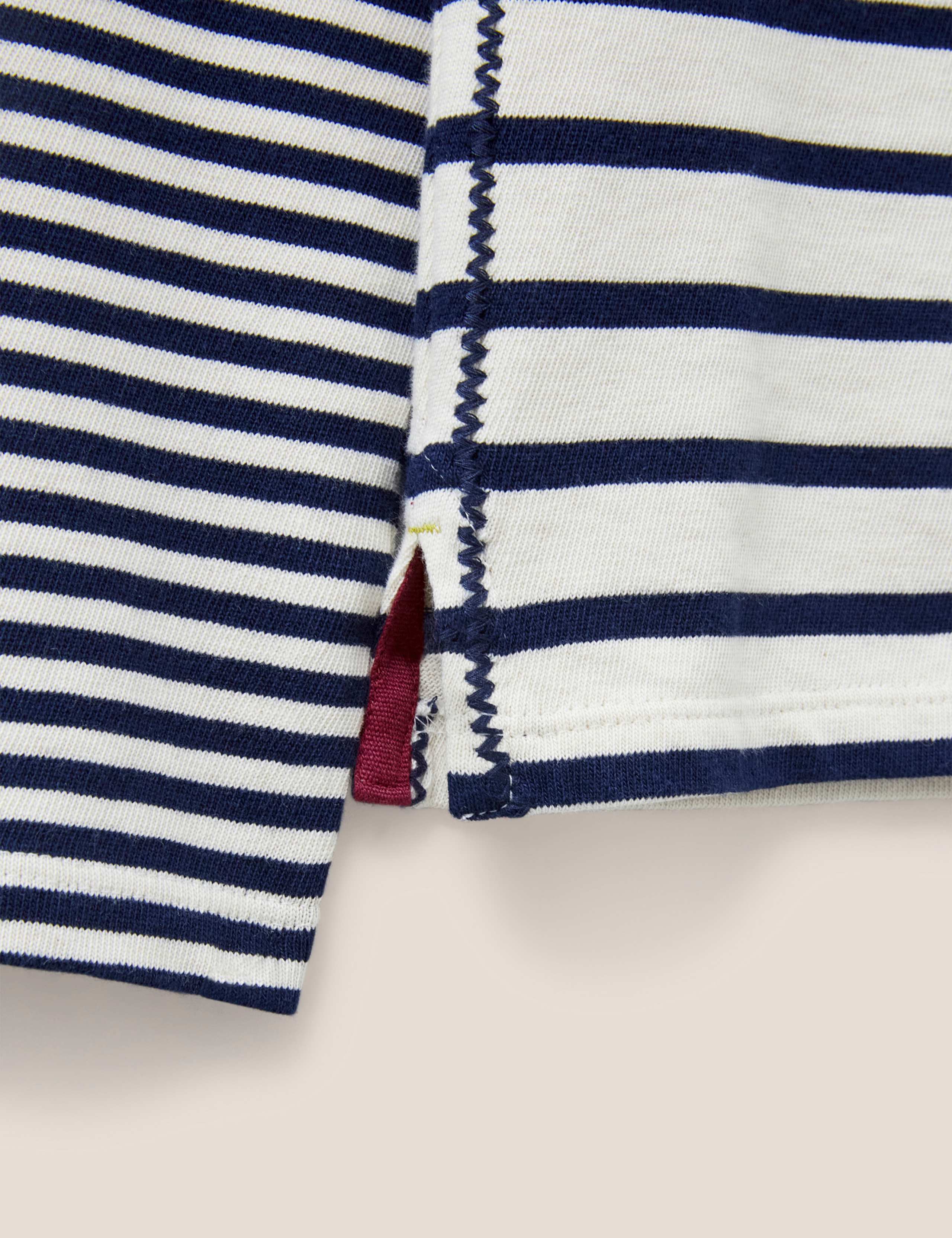 Pure Cotton Striped Embroidered T-Shirt 6 of 6