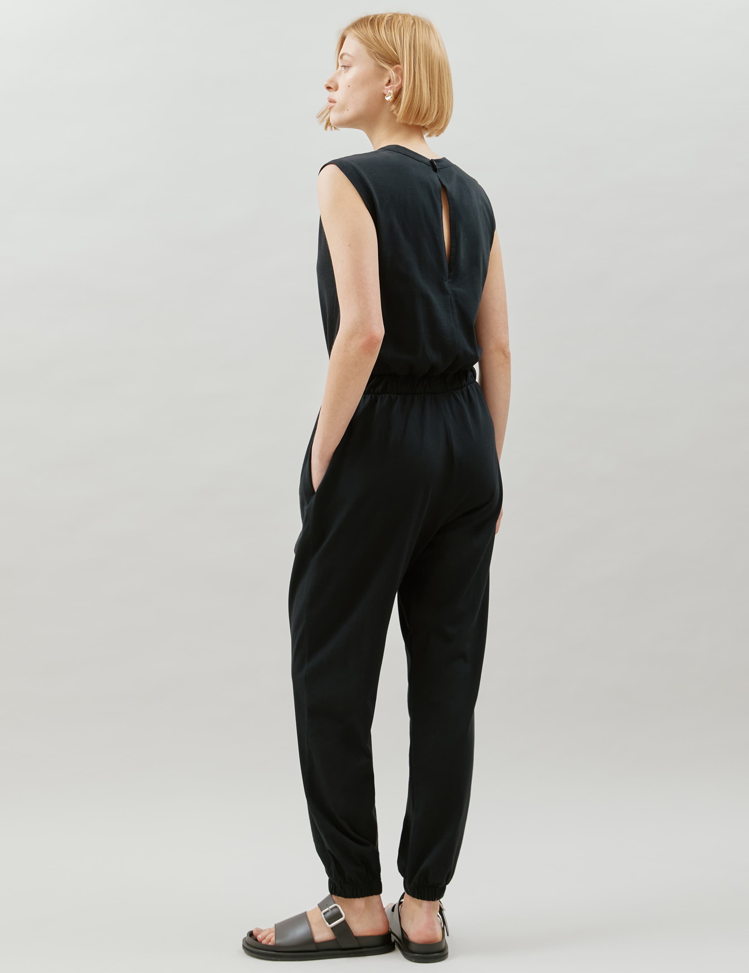 Pure Cotton Sleeveless Waisted Jumpsuit 3 of 5