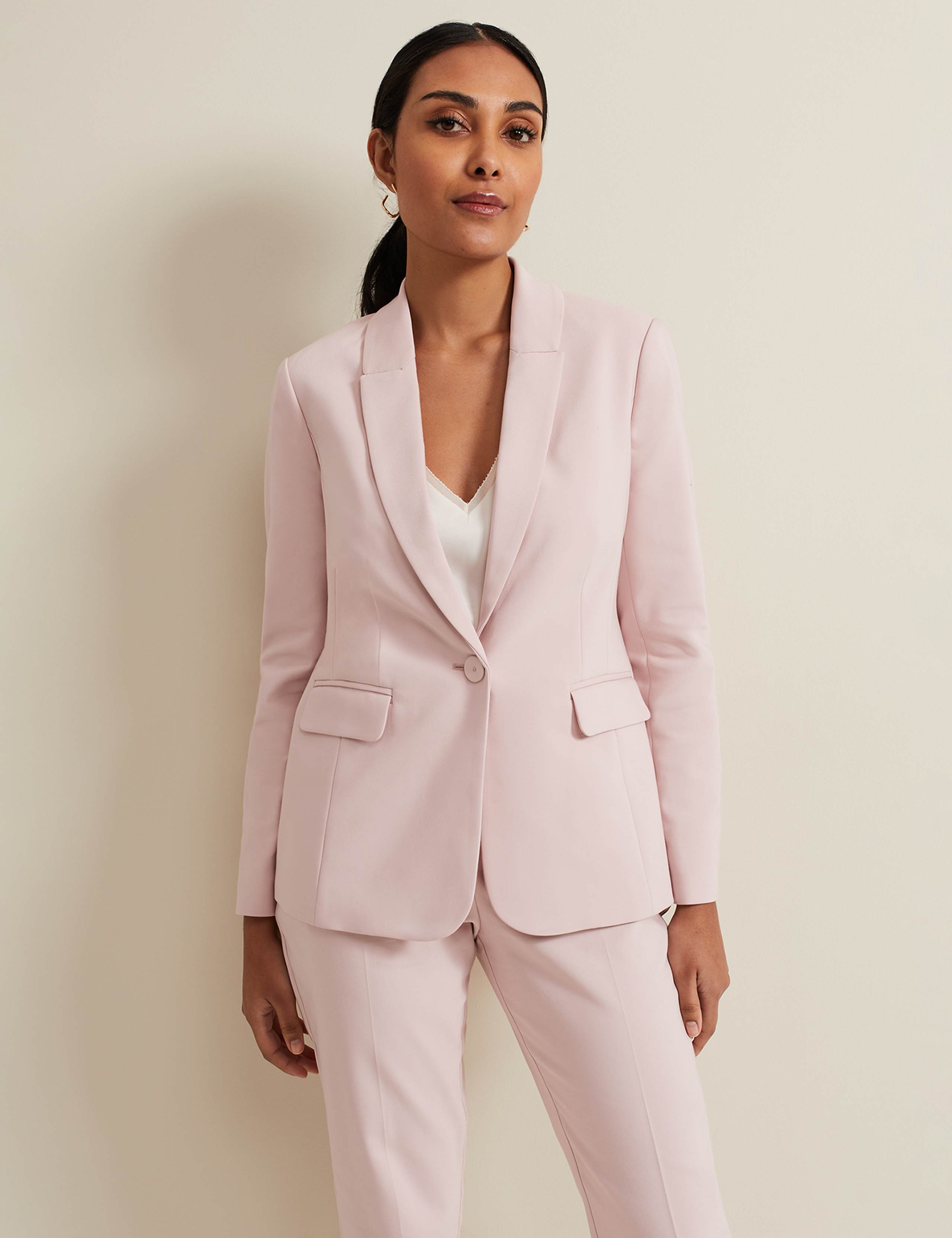 Cotton Blend Single Breasted Blazer 1 of 6