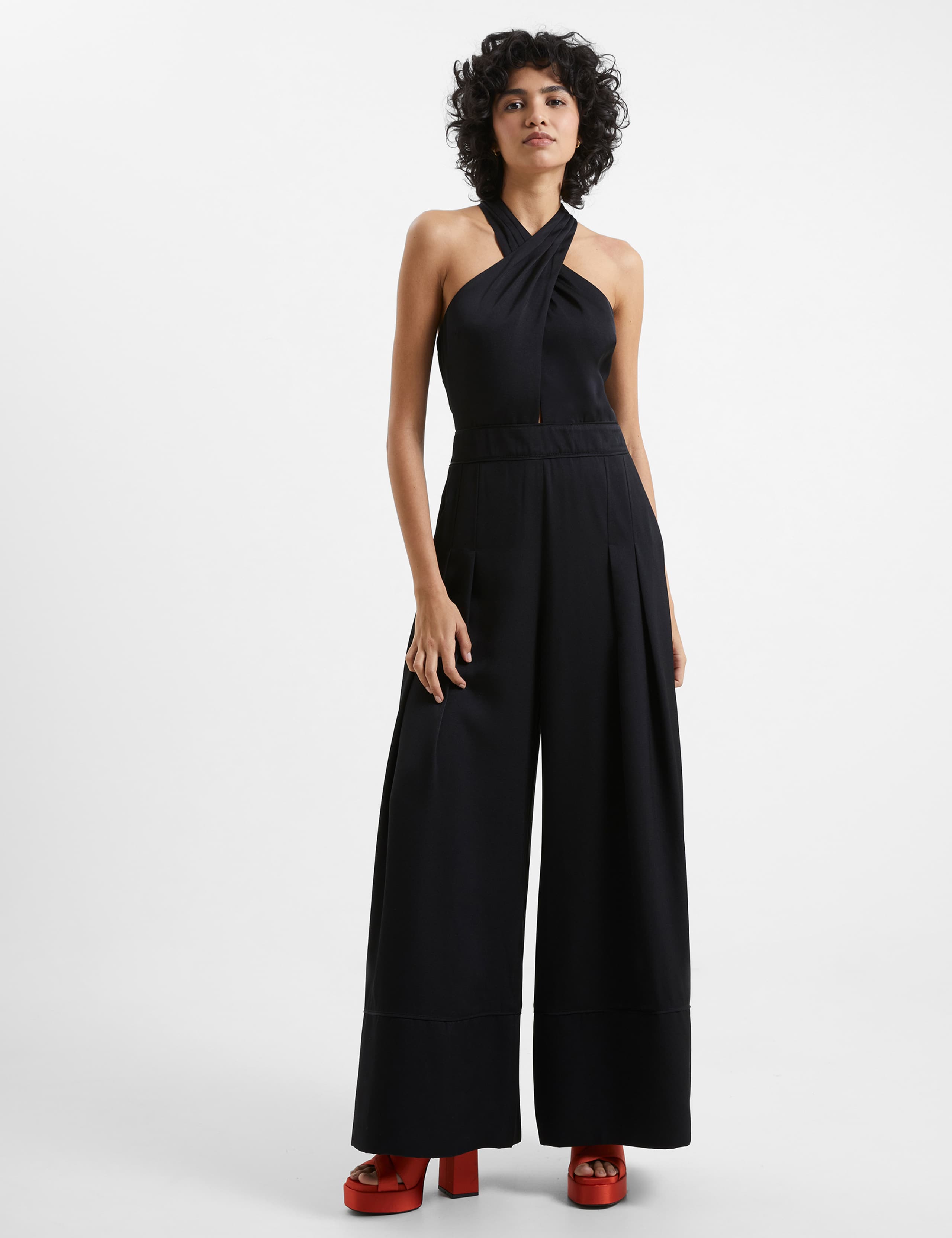 Satin Sleeveless Wide Leg Jumpsuit 1 of 4
