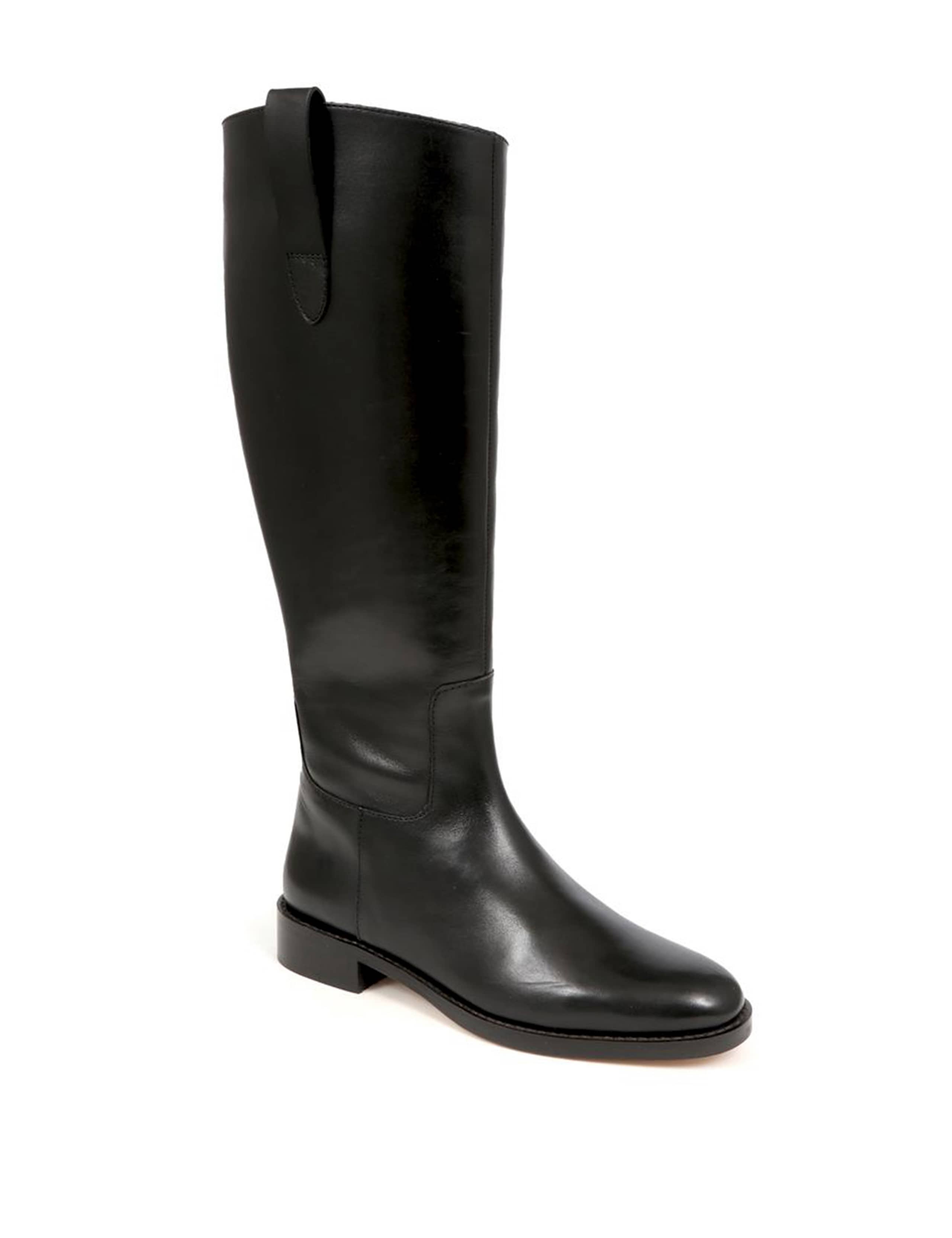 Leather Buckle Flat Knee High Boots 2 of 5