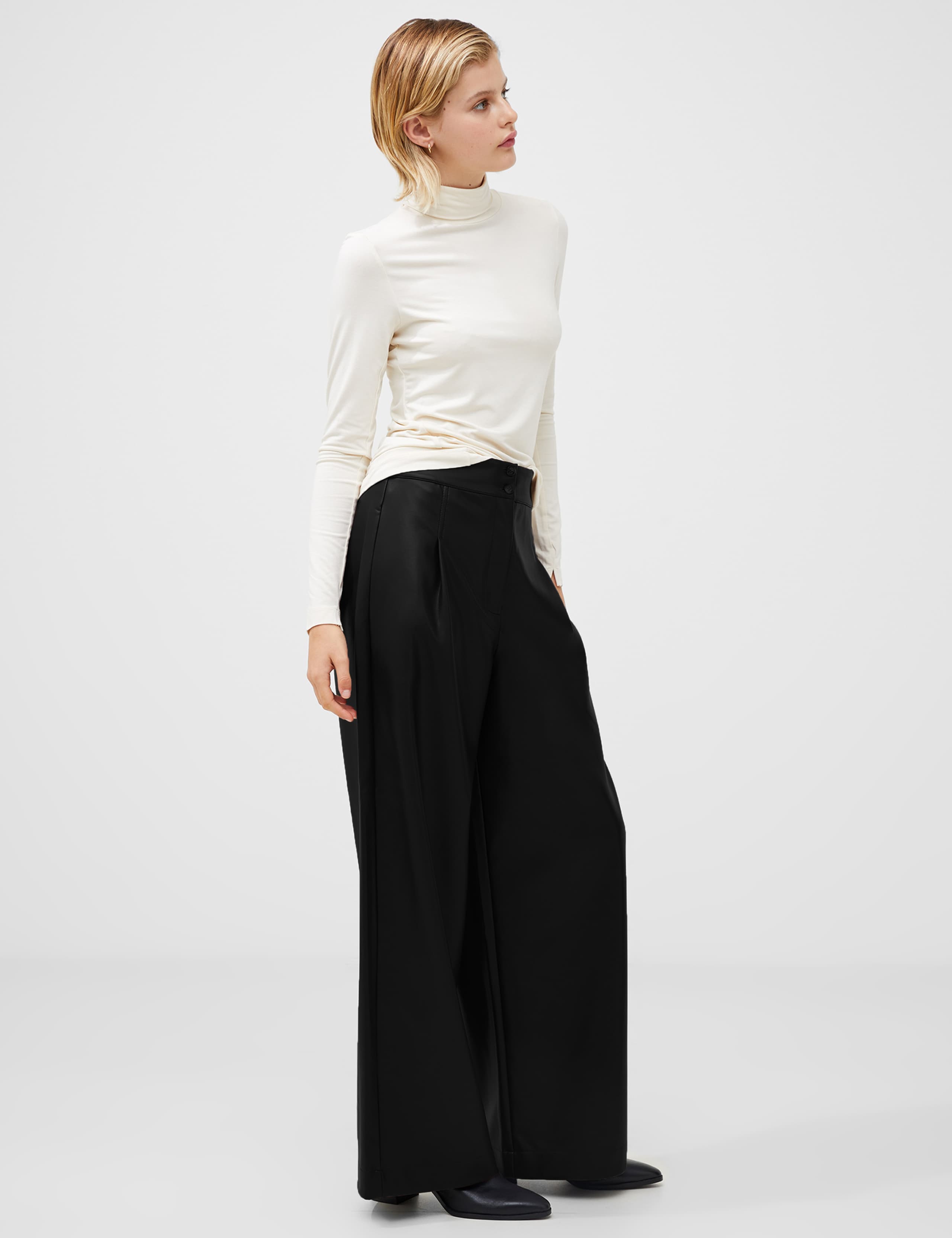 Jersey Roll Neck Fitted Long Sleeve Top 3 of 4